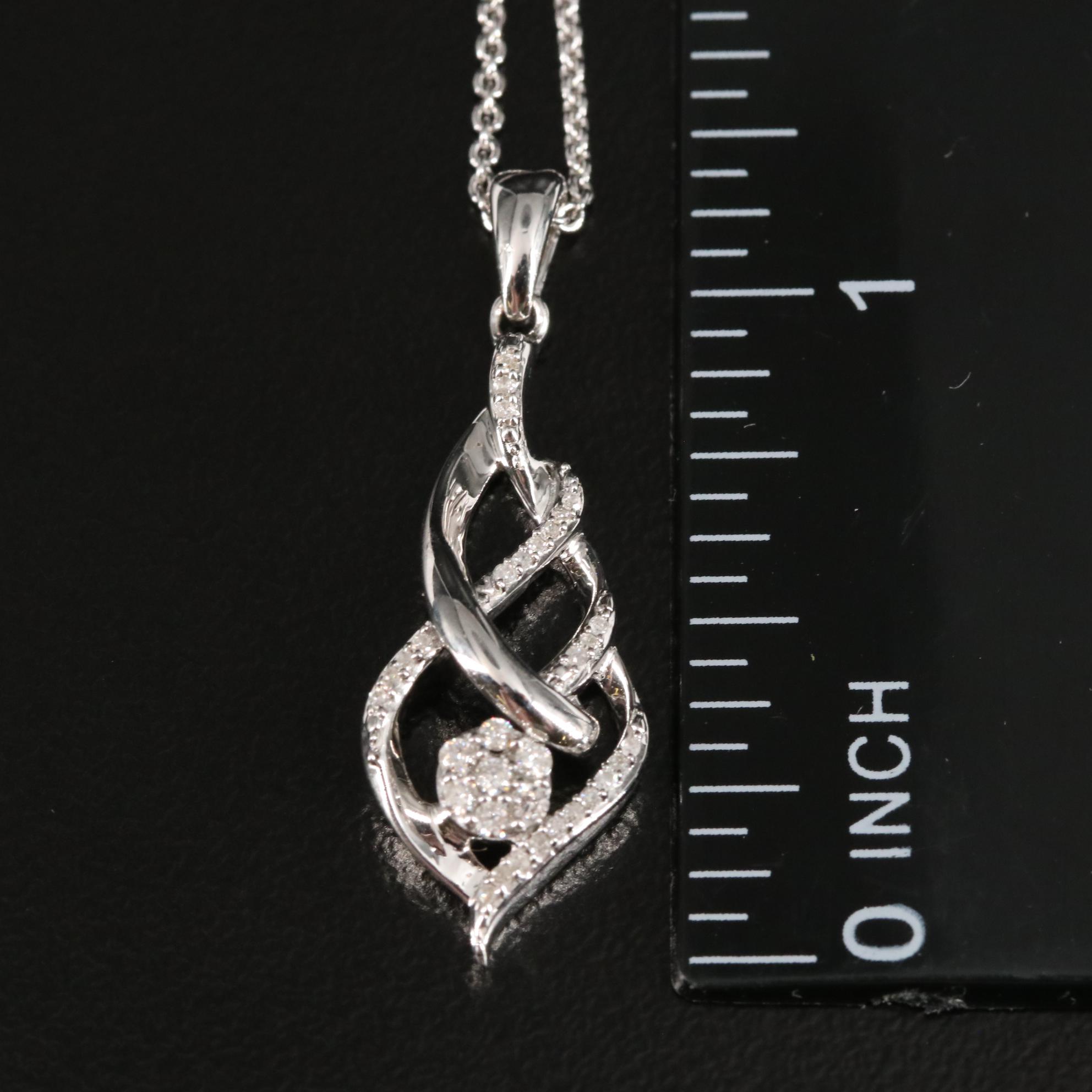 Sterling Diamond Pendant Necklace