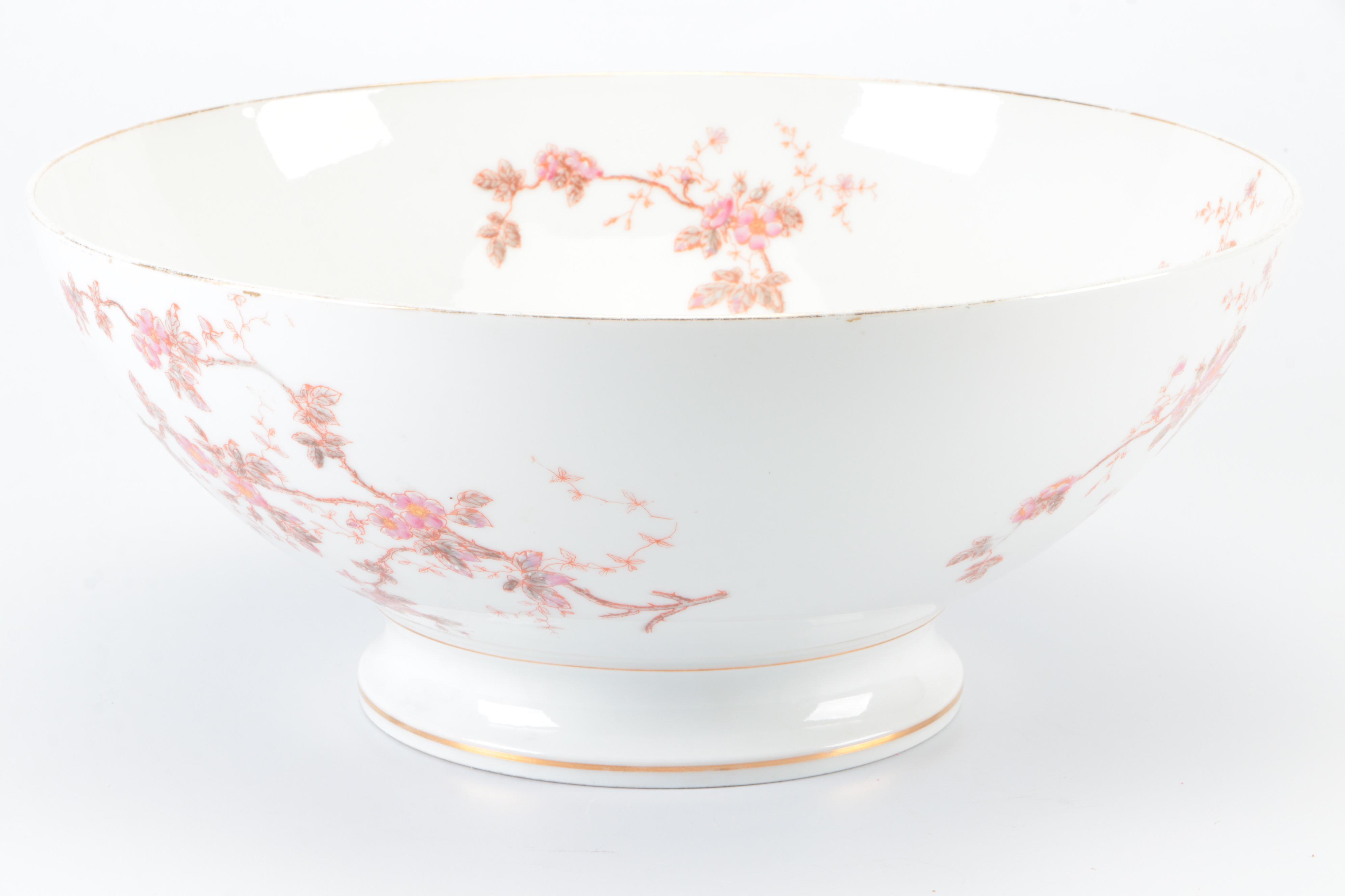 Tressemanes & Vogt for M. W. Beveridge Washington DC Porcelain Punch Bowl