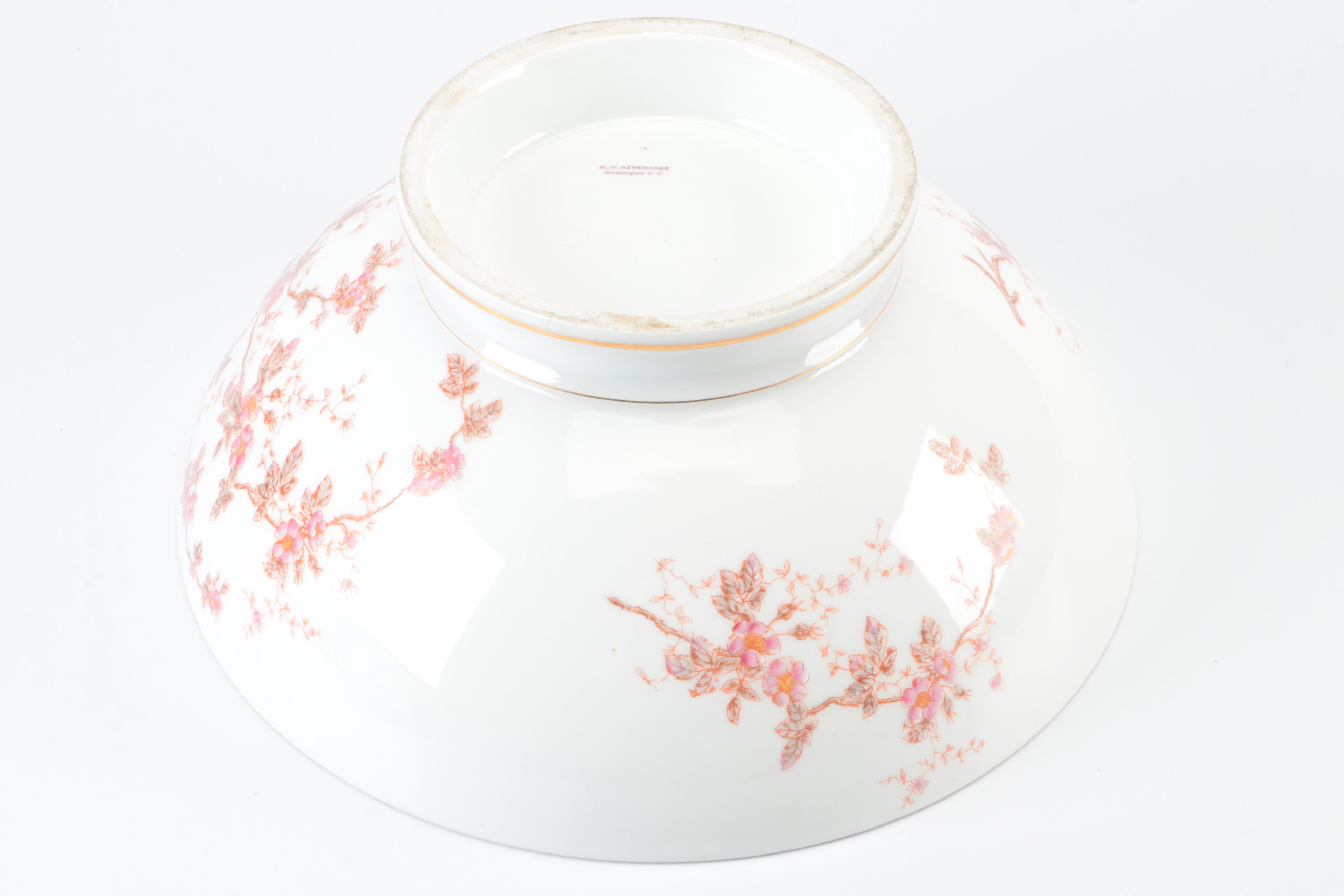 Tressemanes & Vogt for M. W. Beveridge Washington DC Porcelain Punch Bowl