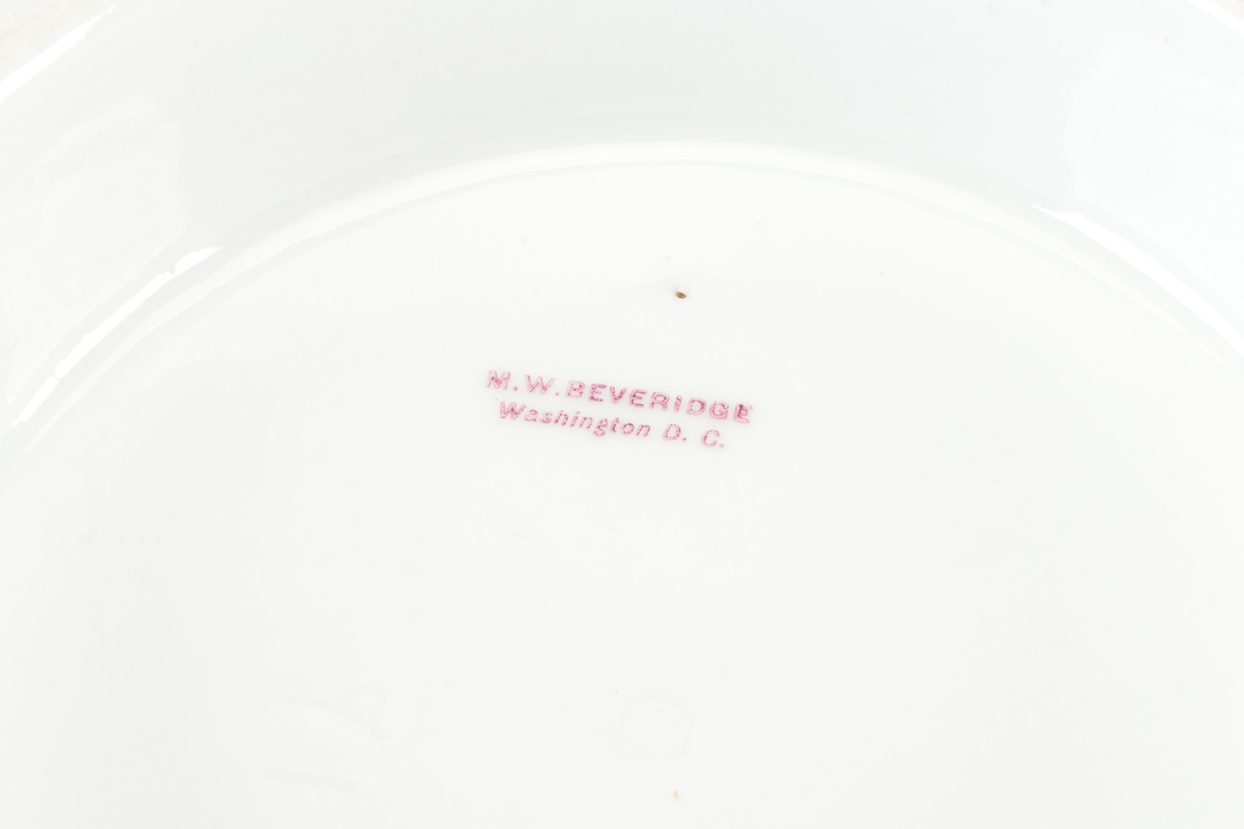 Tressemanes & Vogt for M. W. Beveridge Washington DC Porcelain Punch Bowl