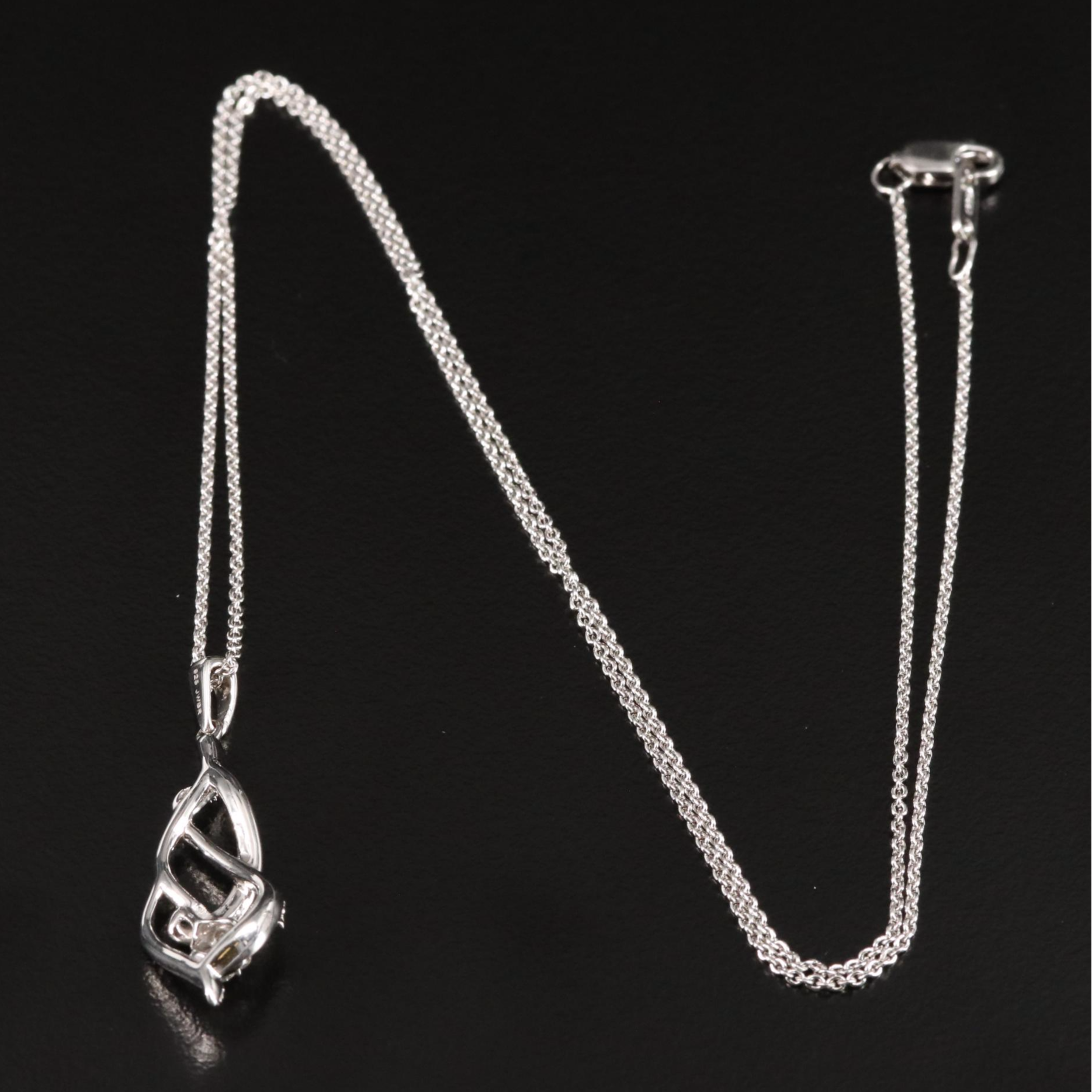Sterling Diamond Pendant Necklace