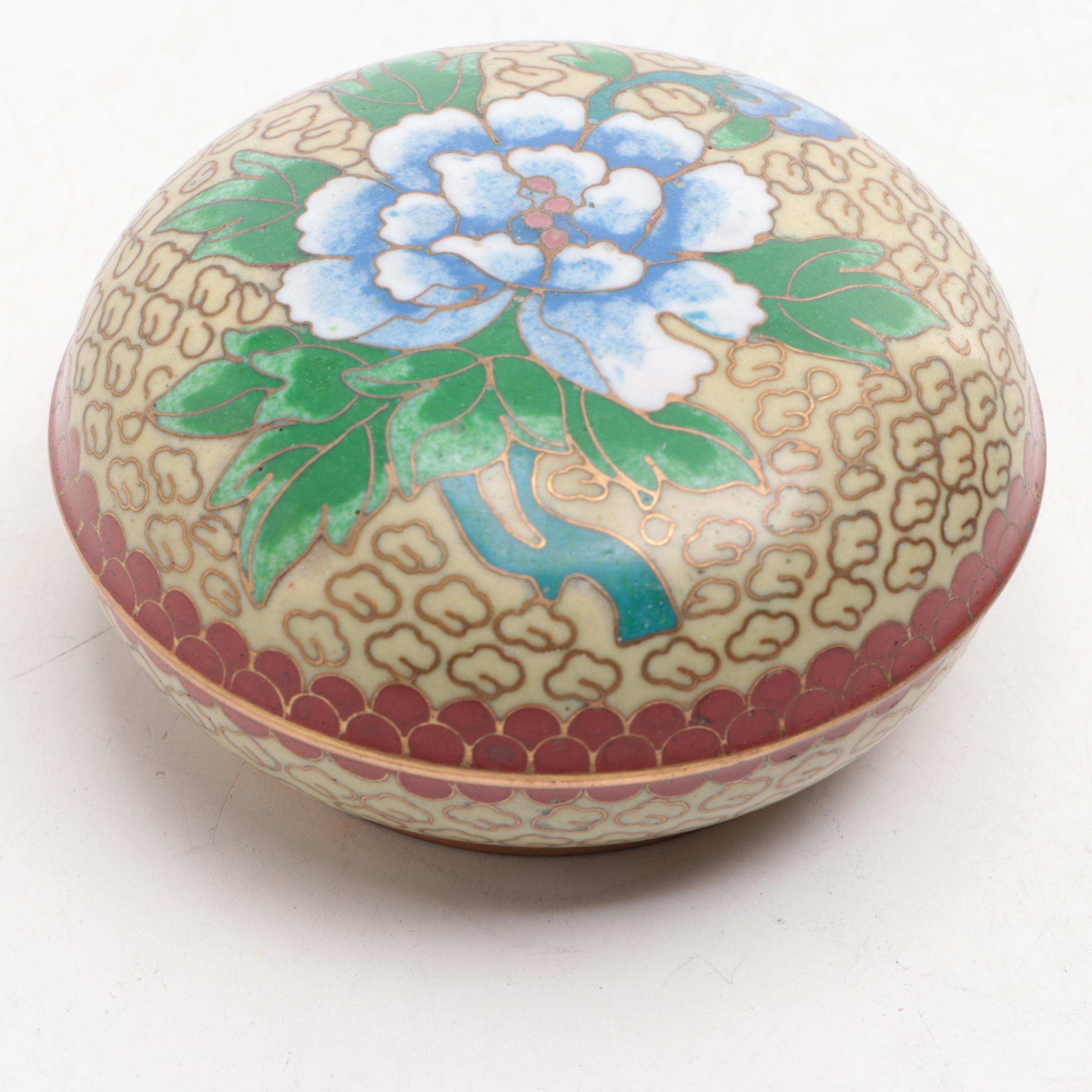 Chinese Cloisonné Enamel Lidded Trinket Bowls