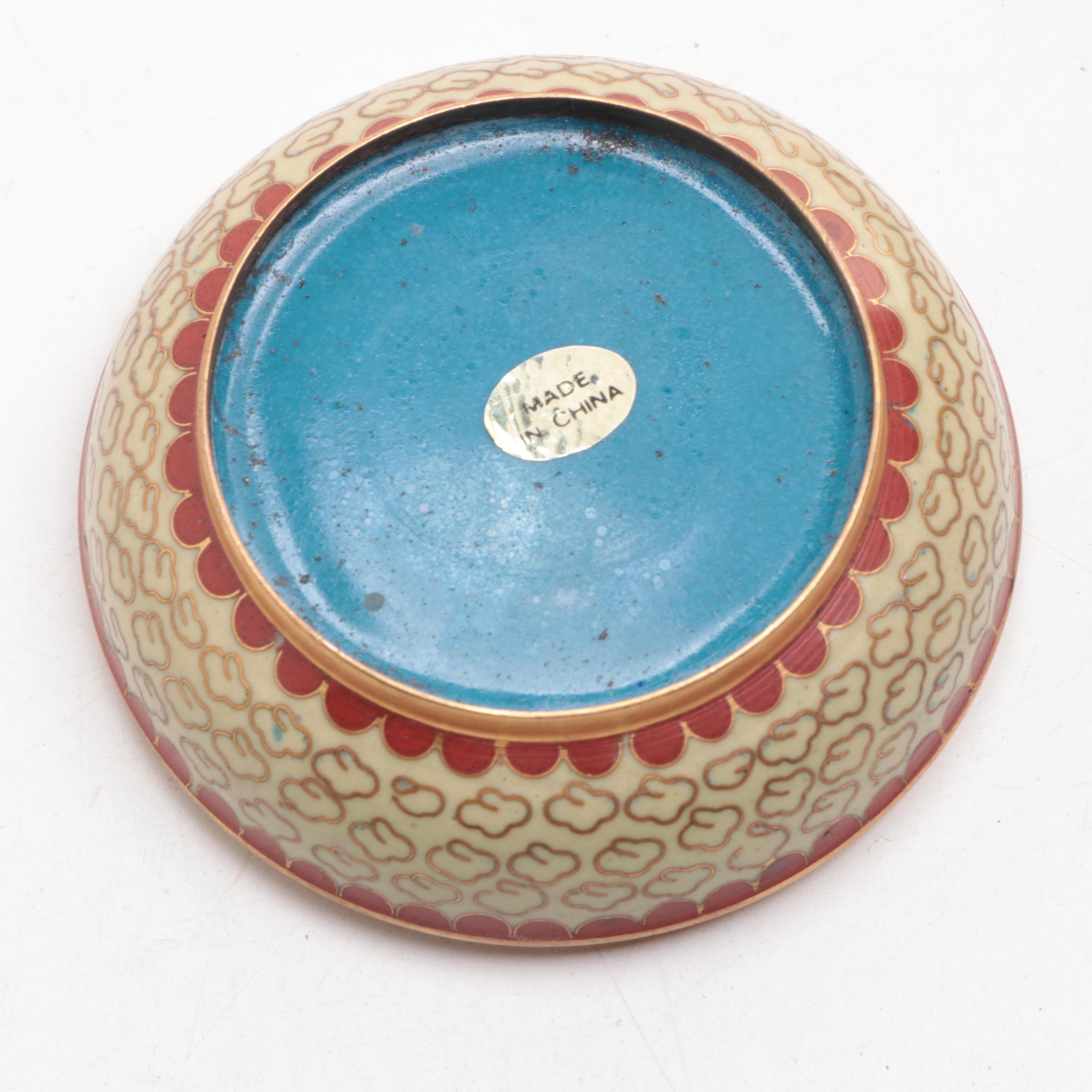 Chinese Cloisonné Enamel Lidded Trinket Bowls