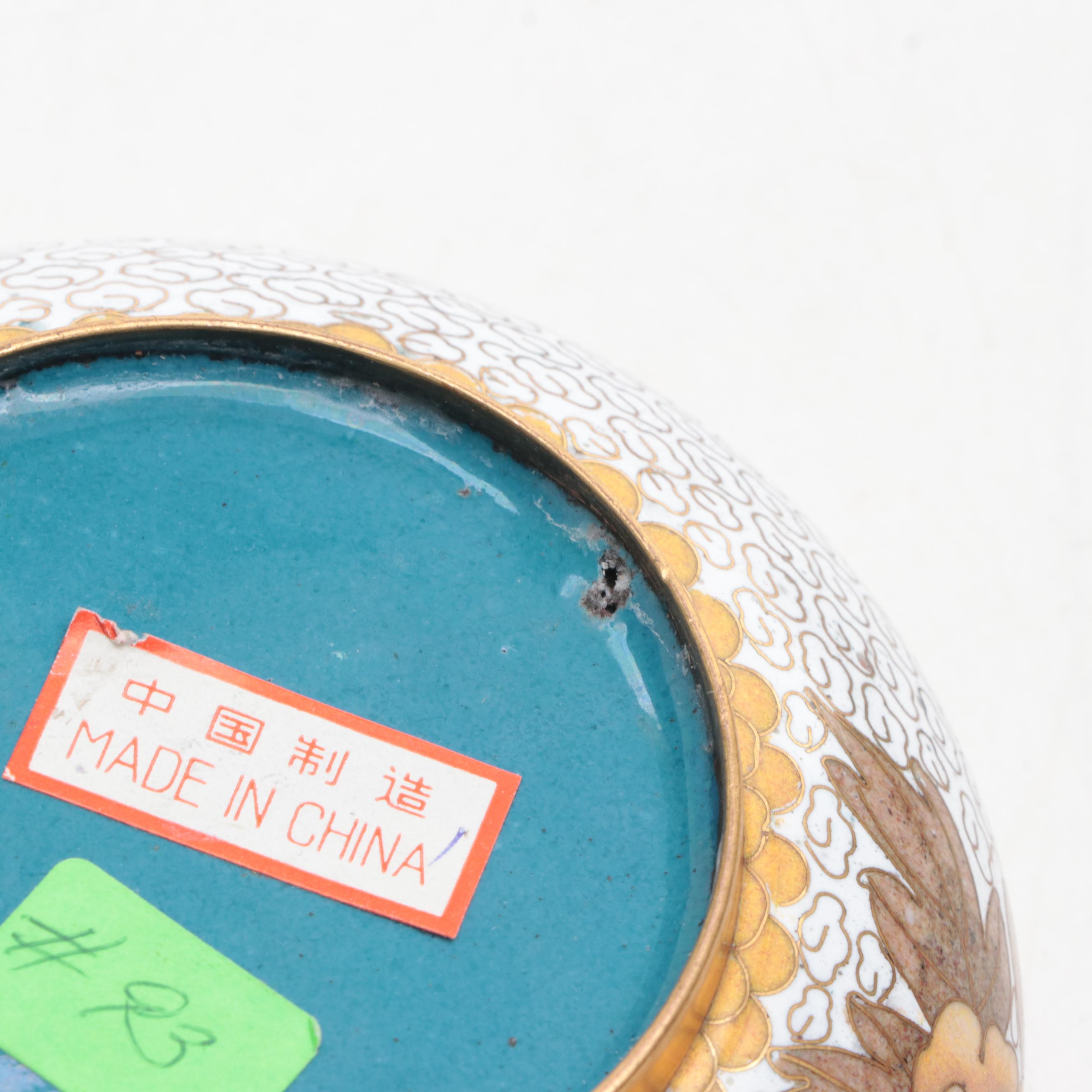 Chinese Cloisonné Enamel Lidded Trinket Bowls