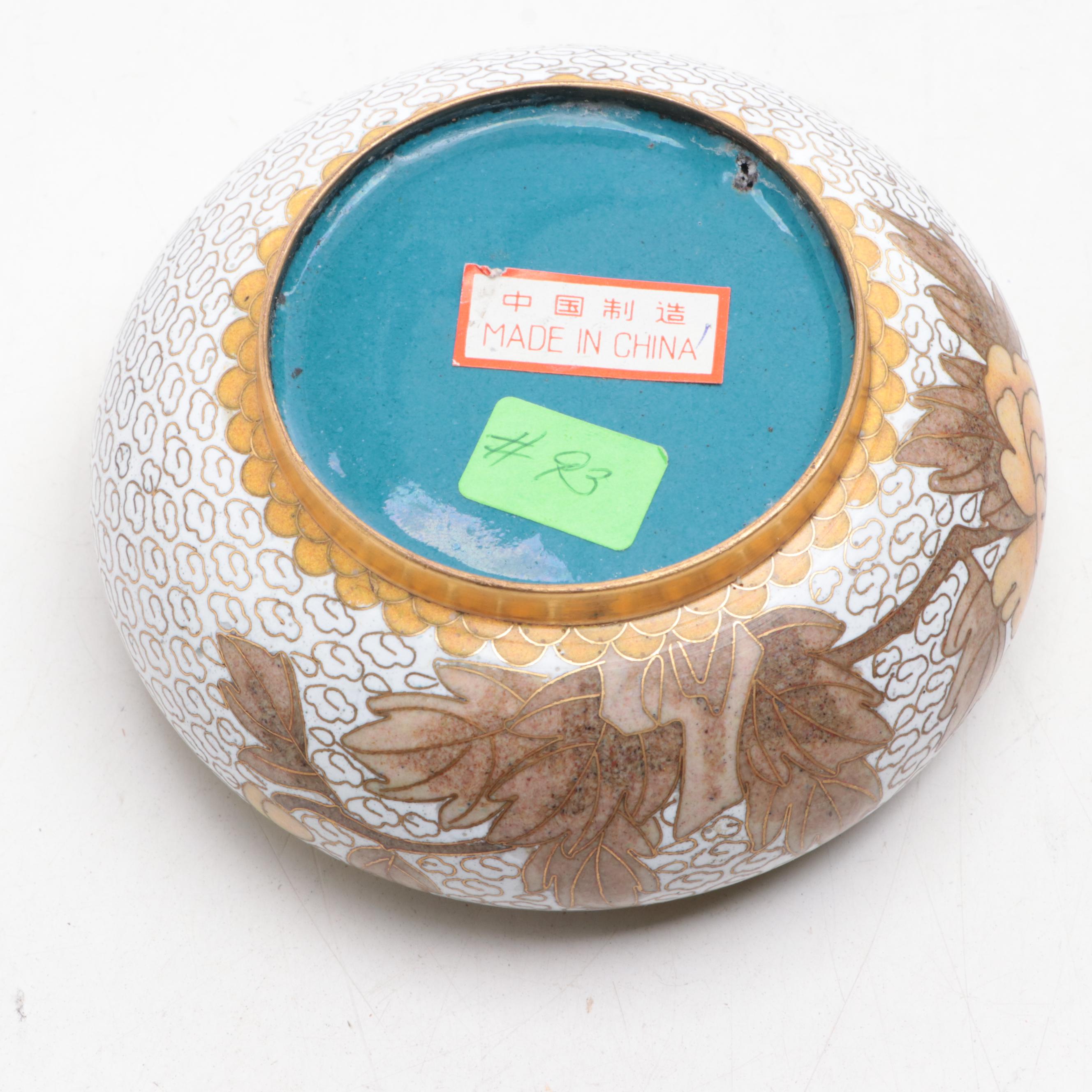 Chinese Cloisonné Enamel Lidded Trinket Bowls