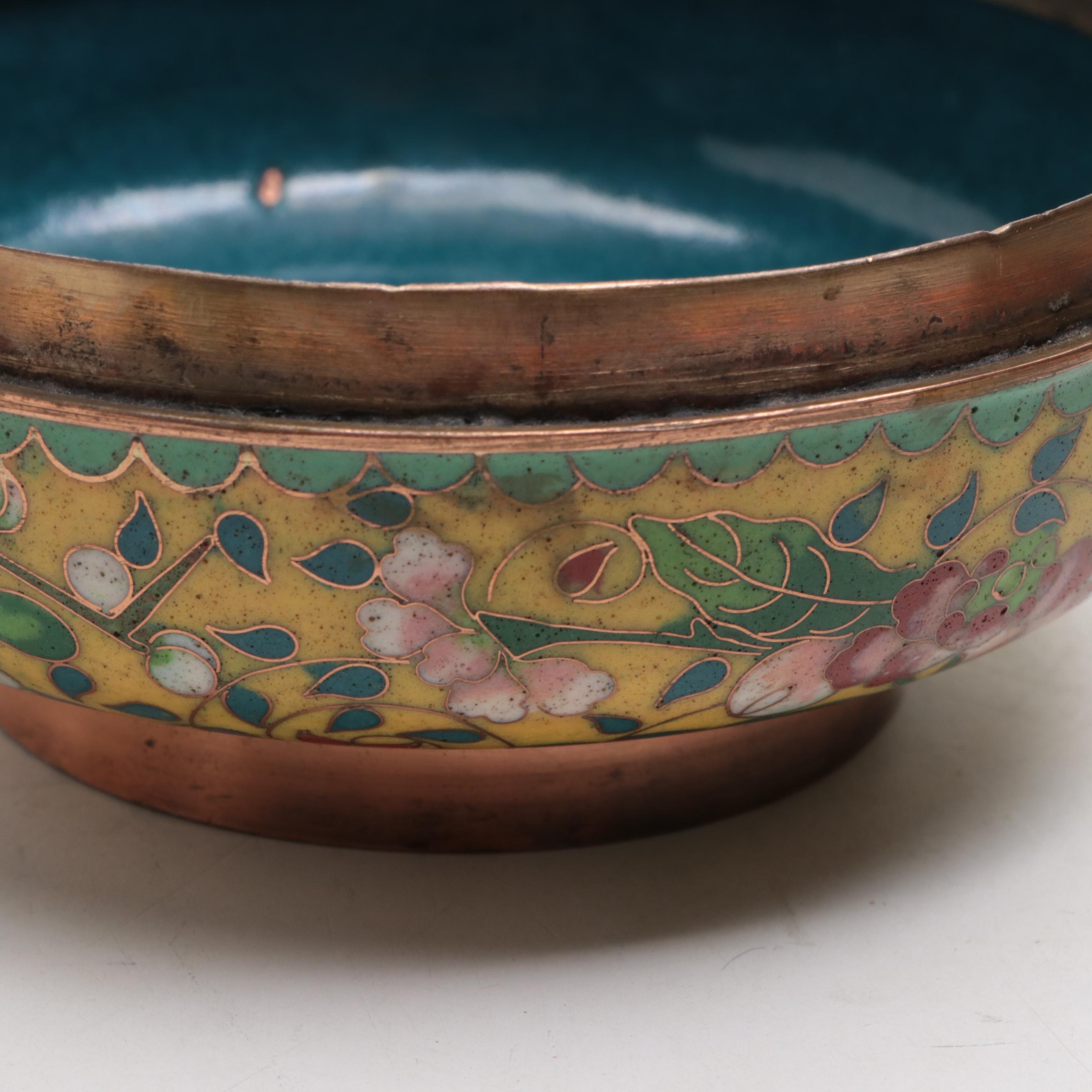 Chinese Cloisonné Enamel Lidded Trinket Bowls