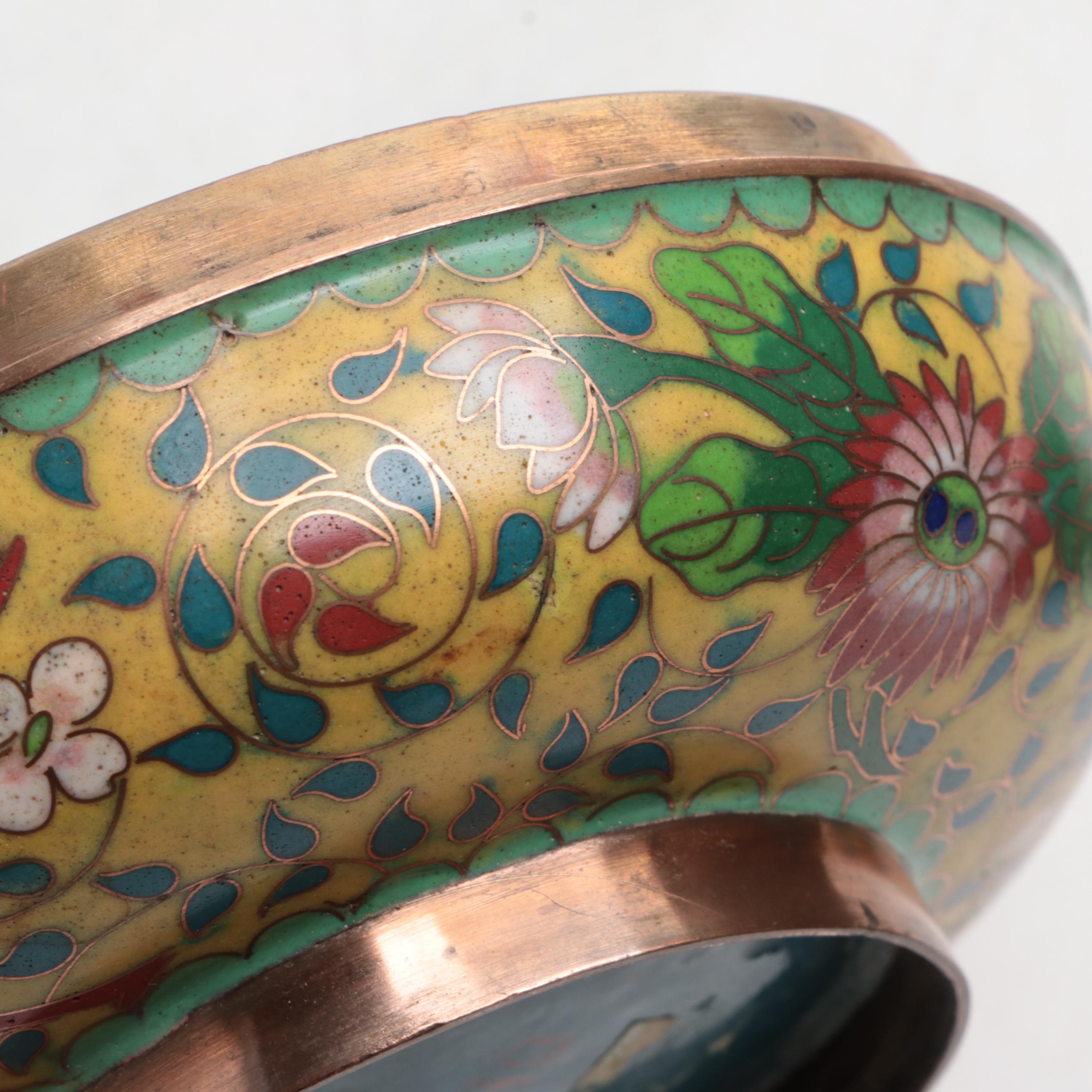 Chinese Cloisonné Enamel Lidded Trinket Bowls
