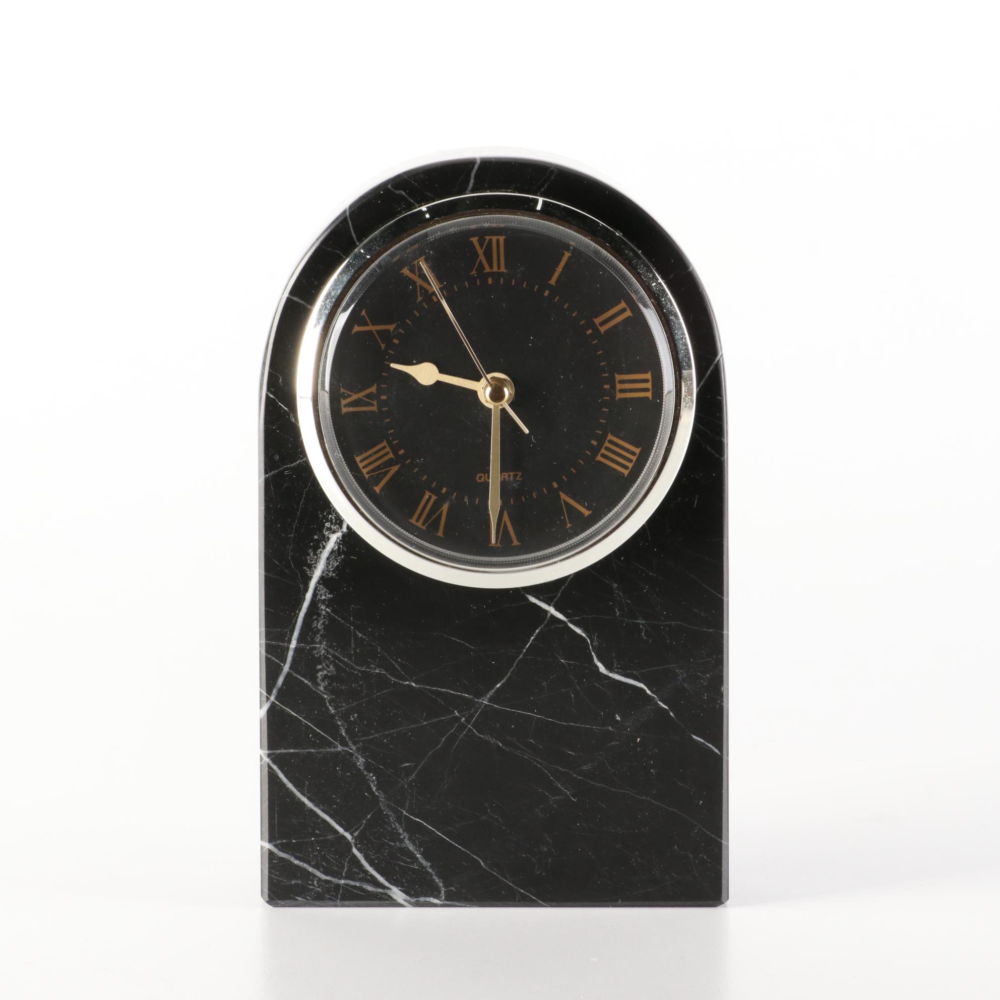 Seth Thomas Brass Bracket Desk Clock with Other Clocks