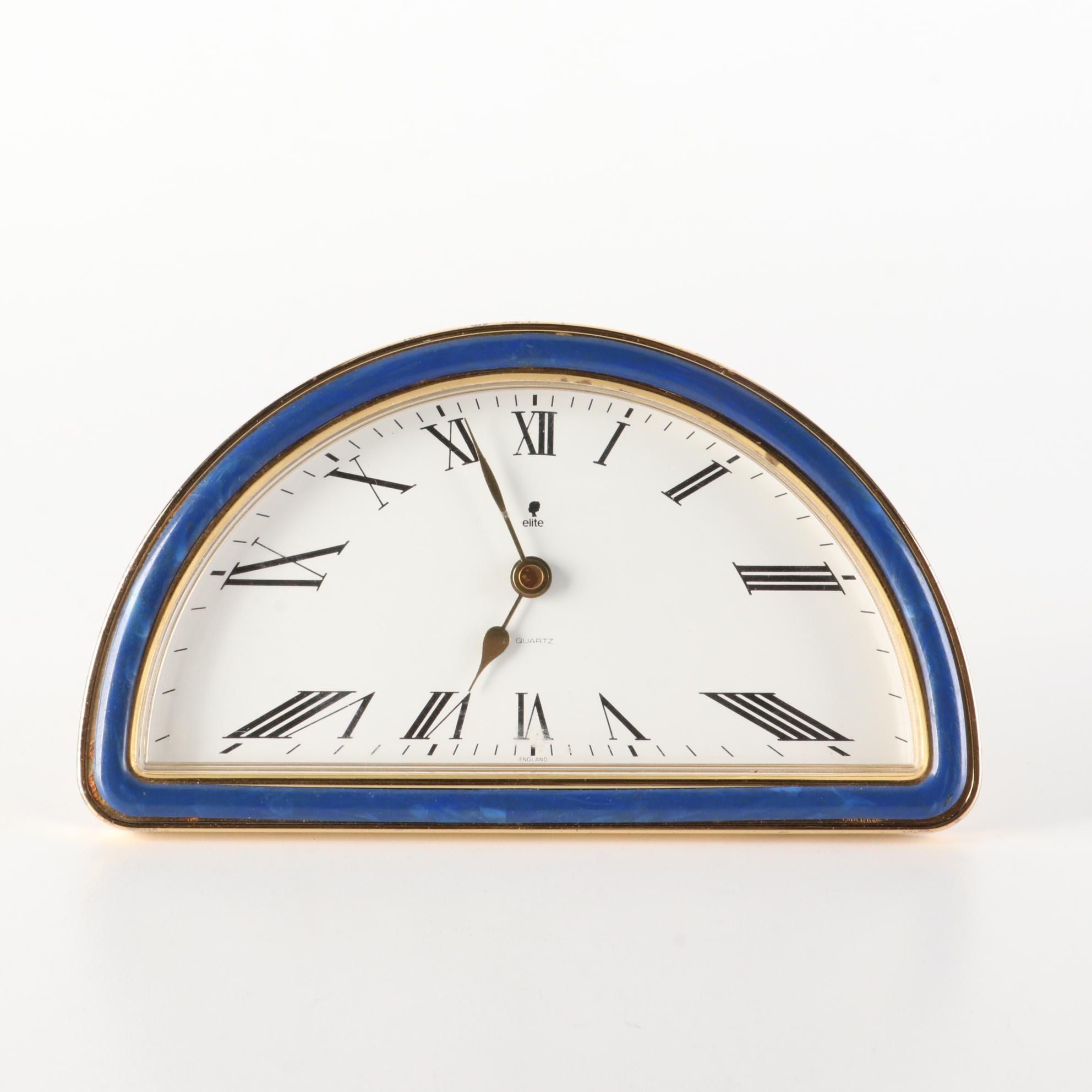 Seth Thomas Brass Bracket Desk Clock with Other Clocks