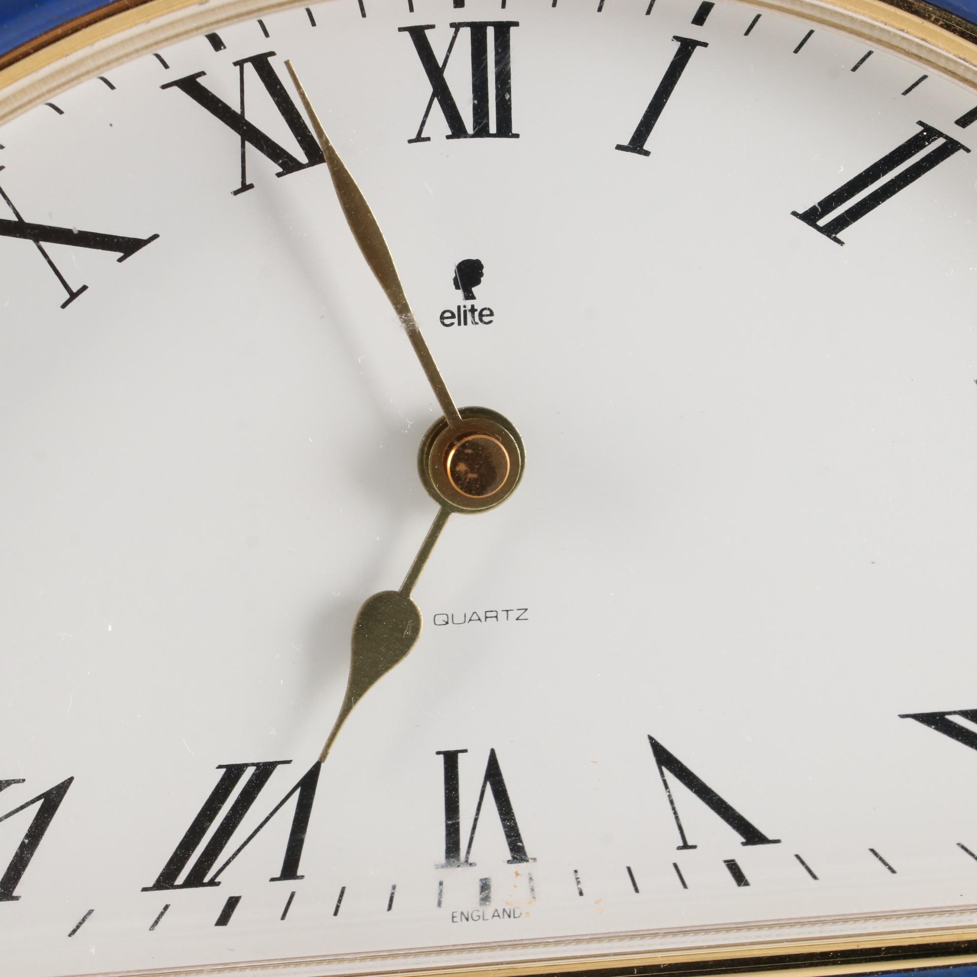 Seth Thomas Brass Bracket Desk Clock with Other Clocks