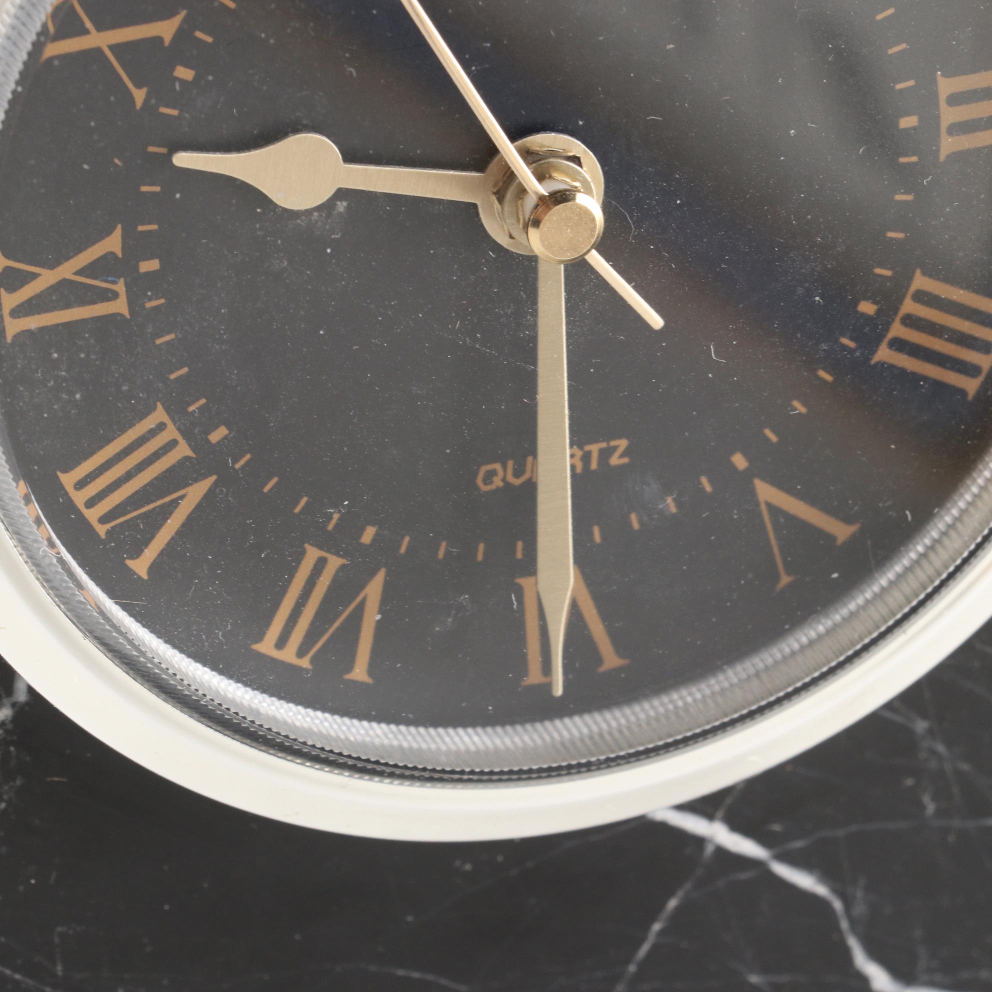 Seth Thomas Brass Bracket Desk Clock with Other Clocks