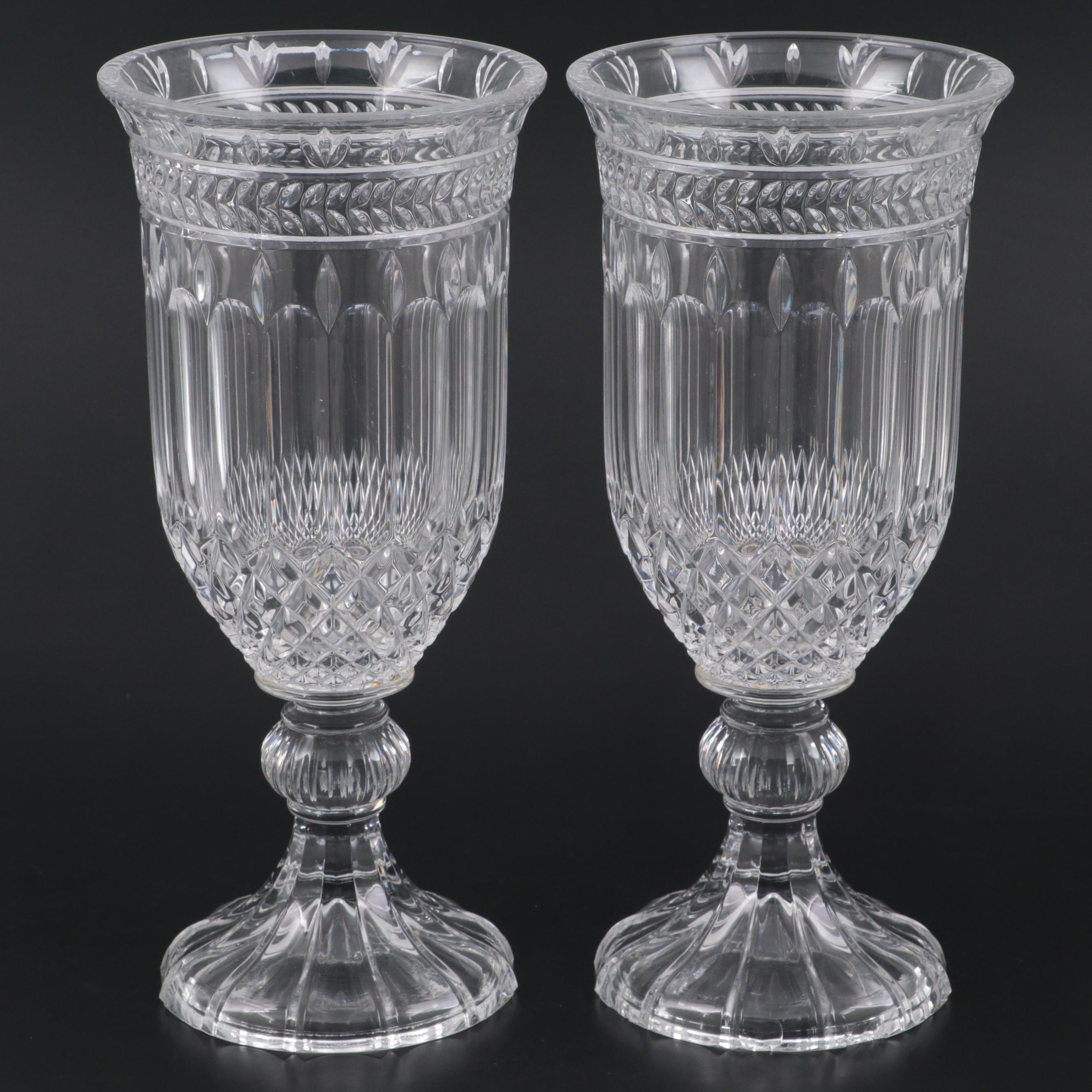 Pair of Shannon Crystal Lead Crystal Urn Vases