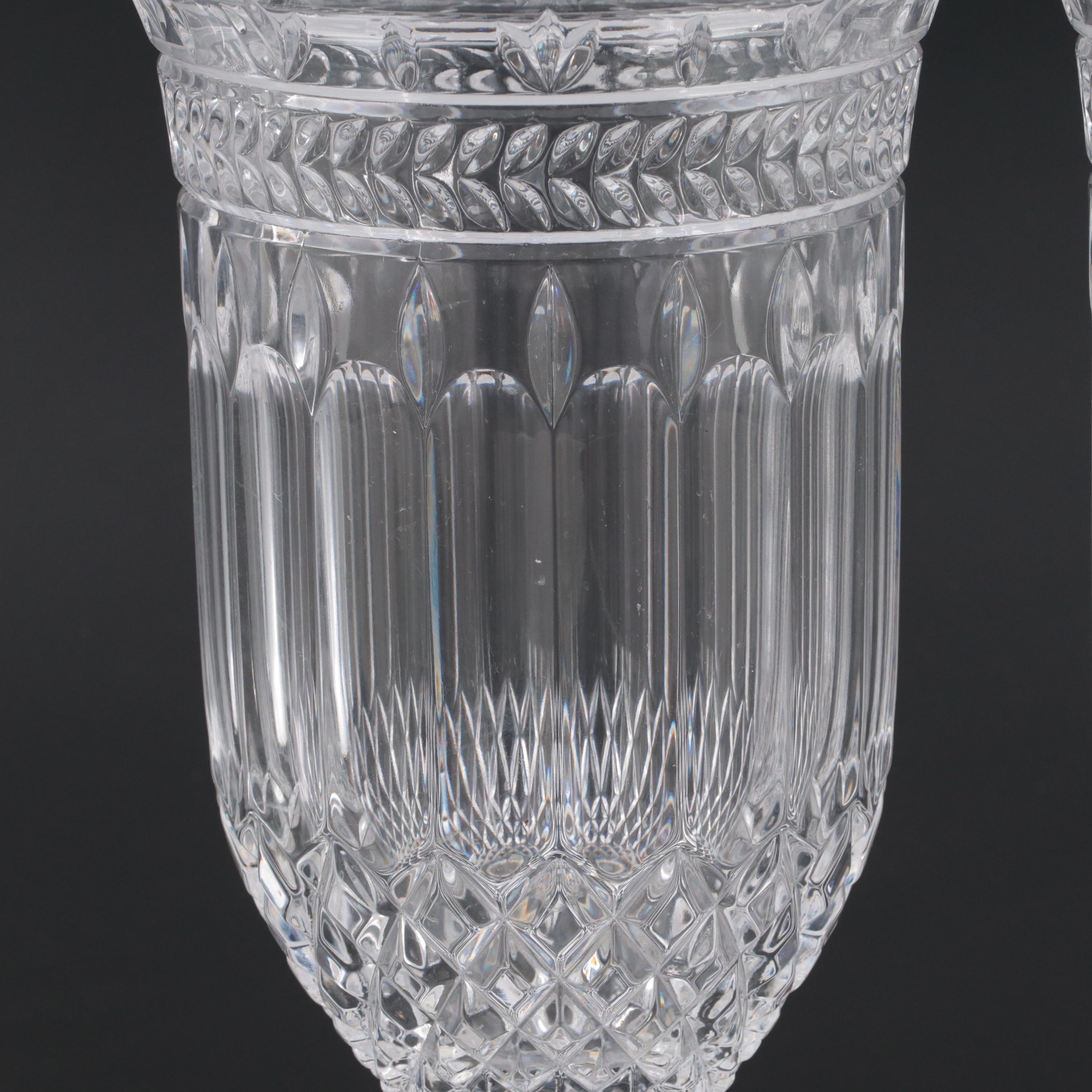 Pair of Shannon Crystal Lead Crystal Urn Vases