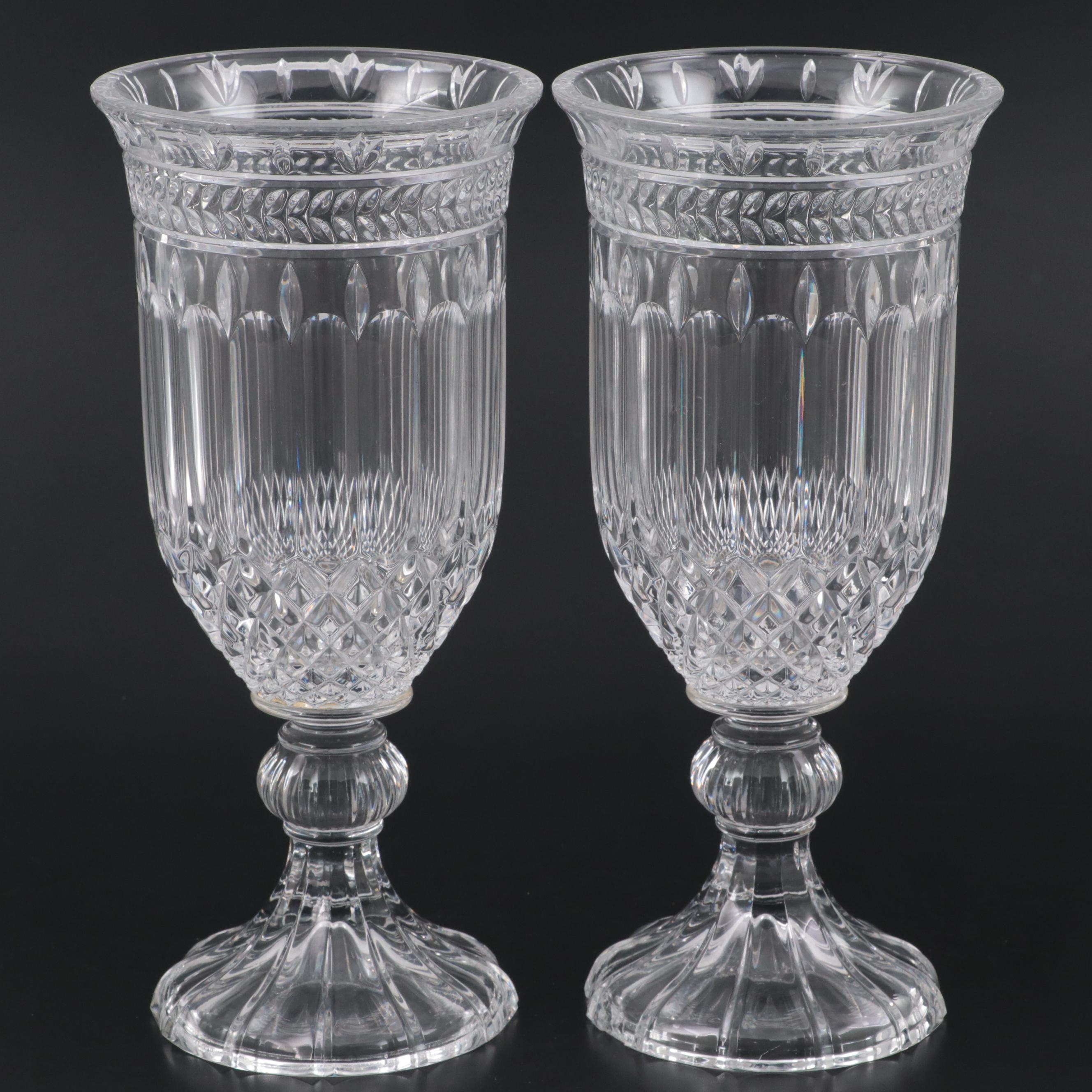 Pair of Shannon Crystal Lead Crystal Urn Vases