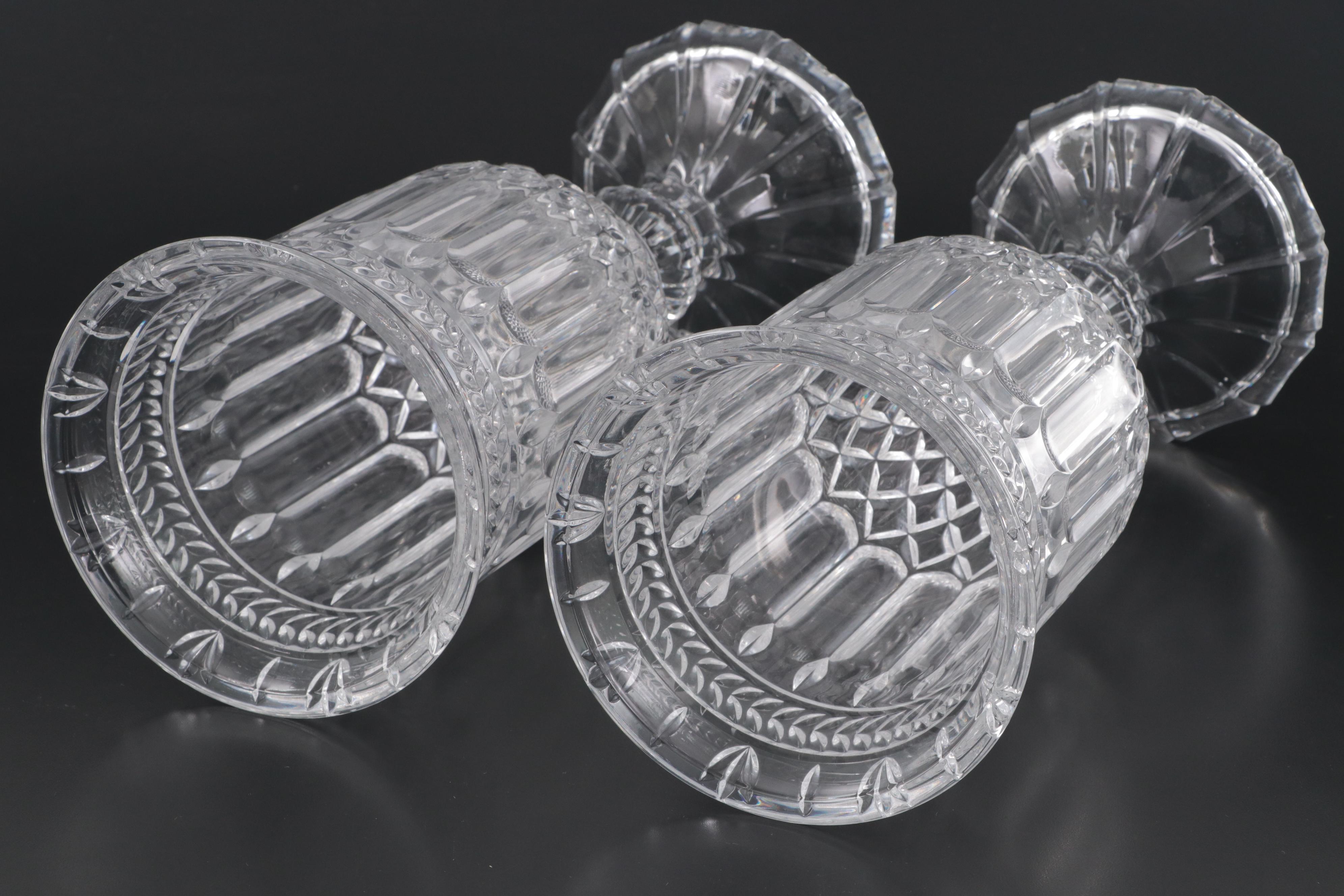 Pair of Shannon Crystal Lead Crystal Urn Vases