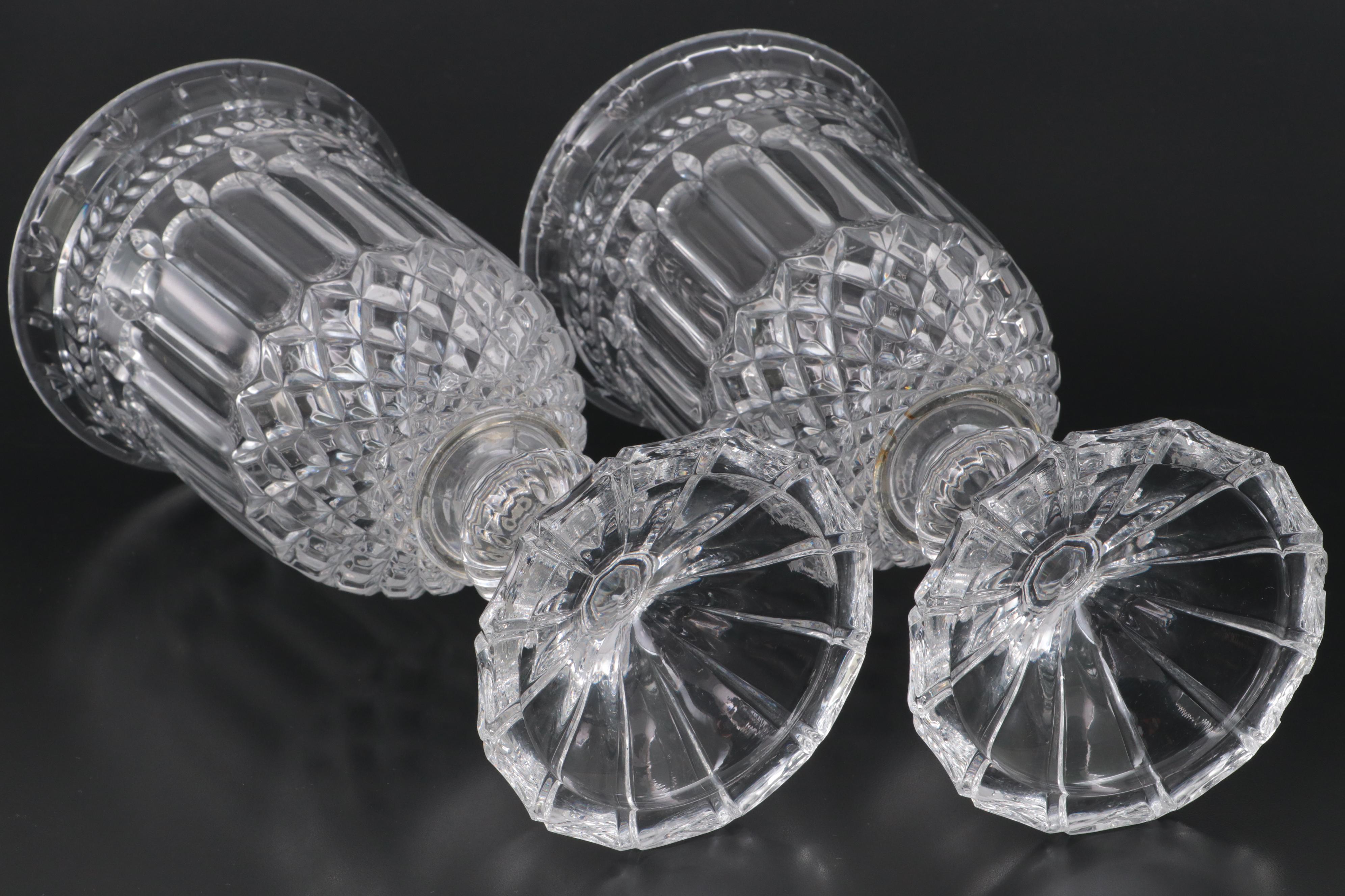 Pair of Shannon Crystal Lead Crystal Urn Vases