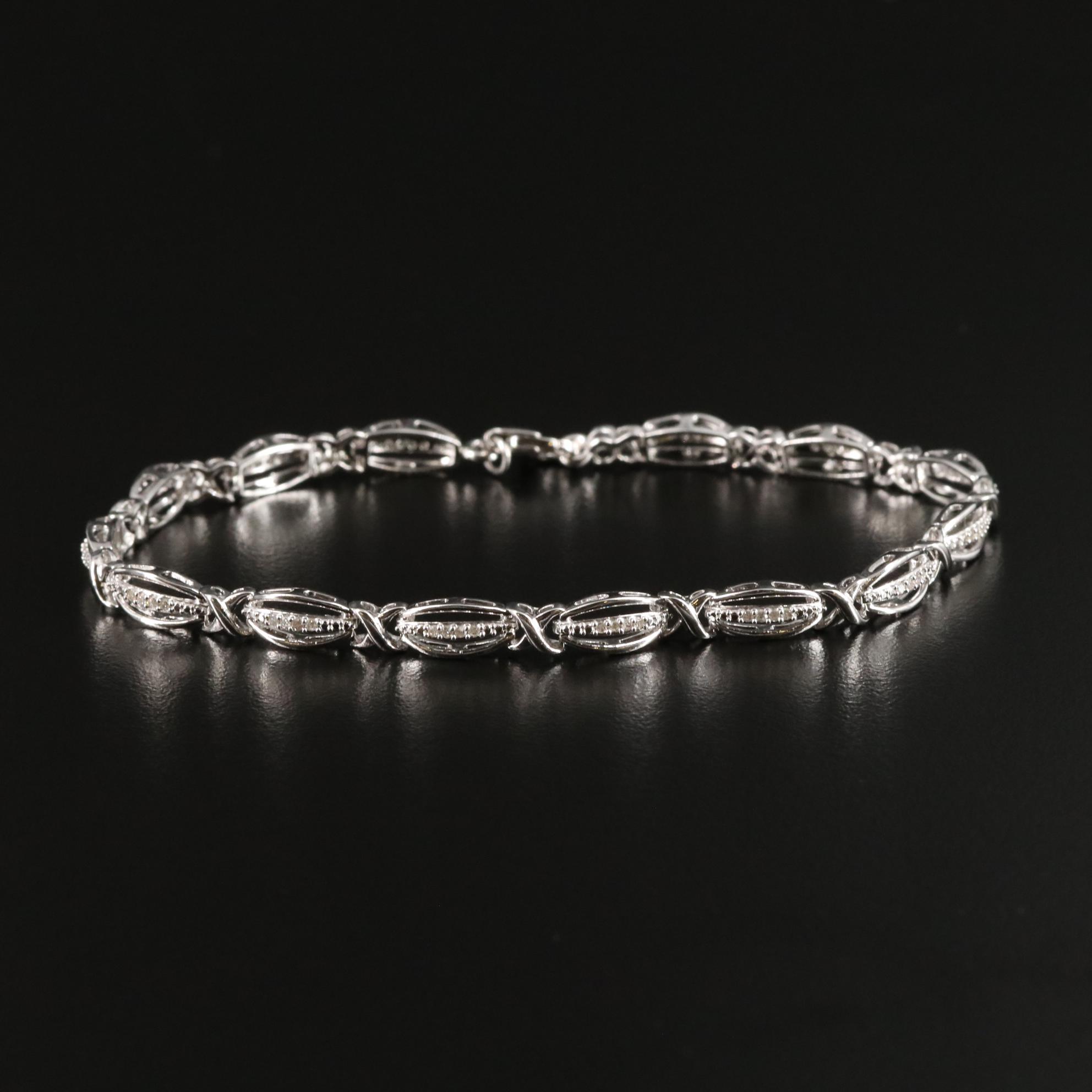 Sterling 0.26 CTW Diamond Bracelet