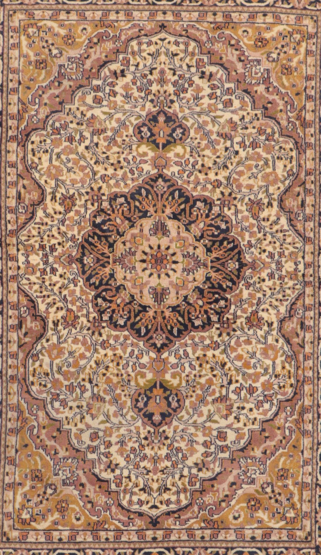 4' x 6'11 Hand-Knotted Indo-Persian Area Rug