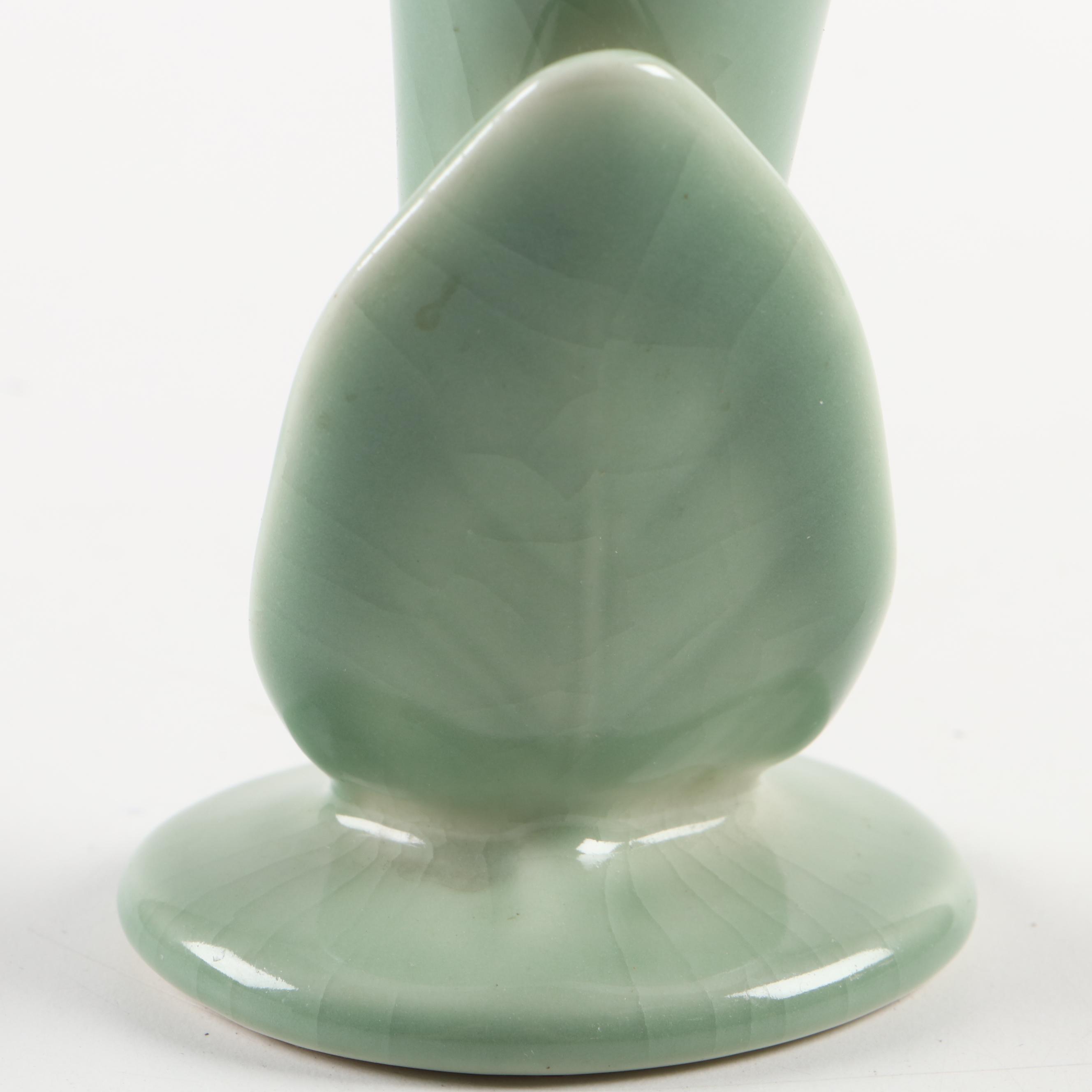 Rookwood Pottery Green Glazed Calla Lily Bud Vase, 1950