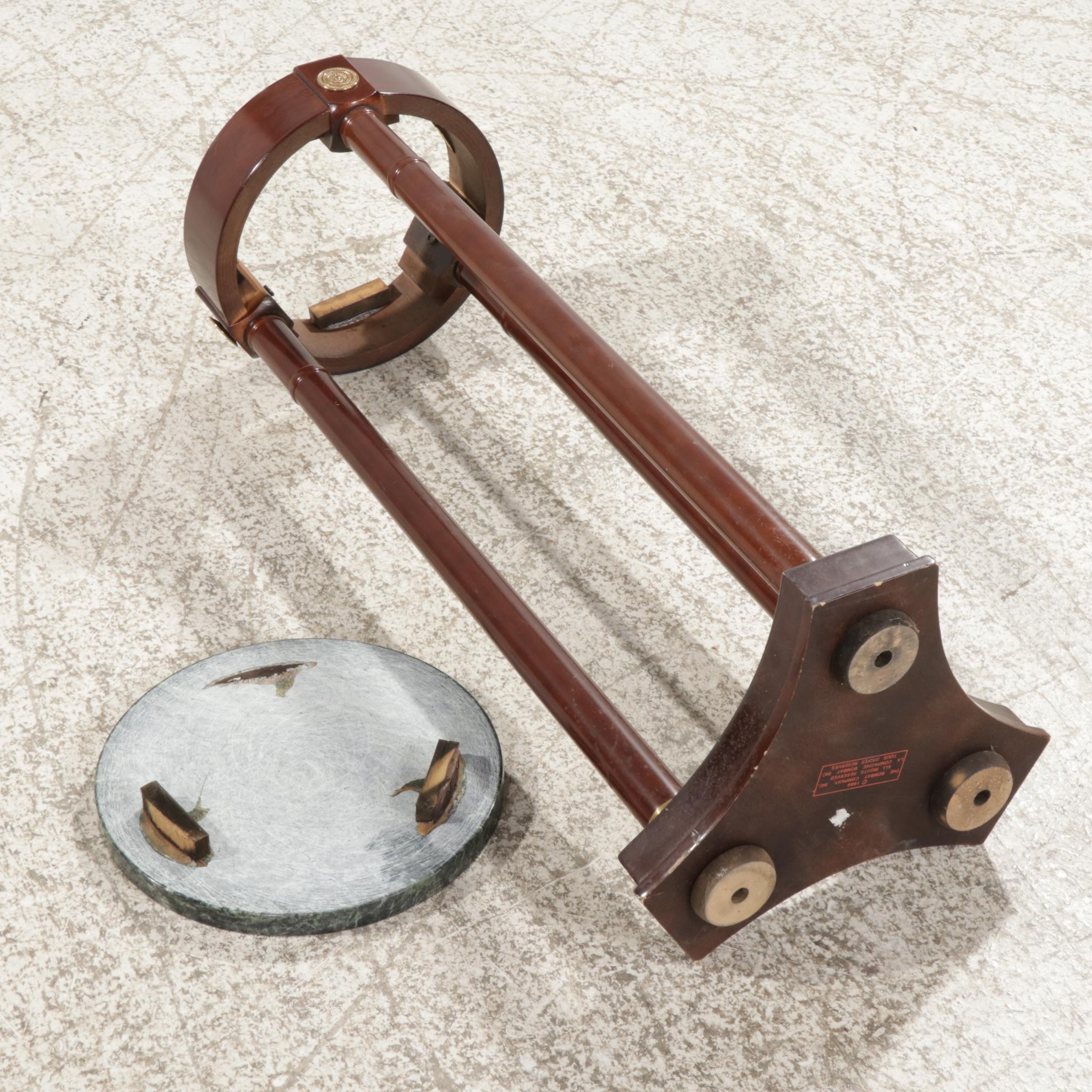 The Bombay Co. Empire Style Mahogany-Stained and Green Marble Top Plant Stand