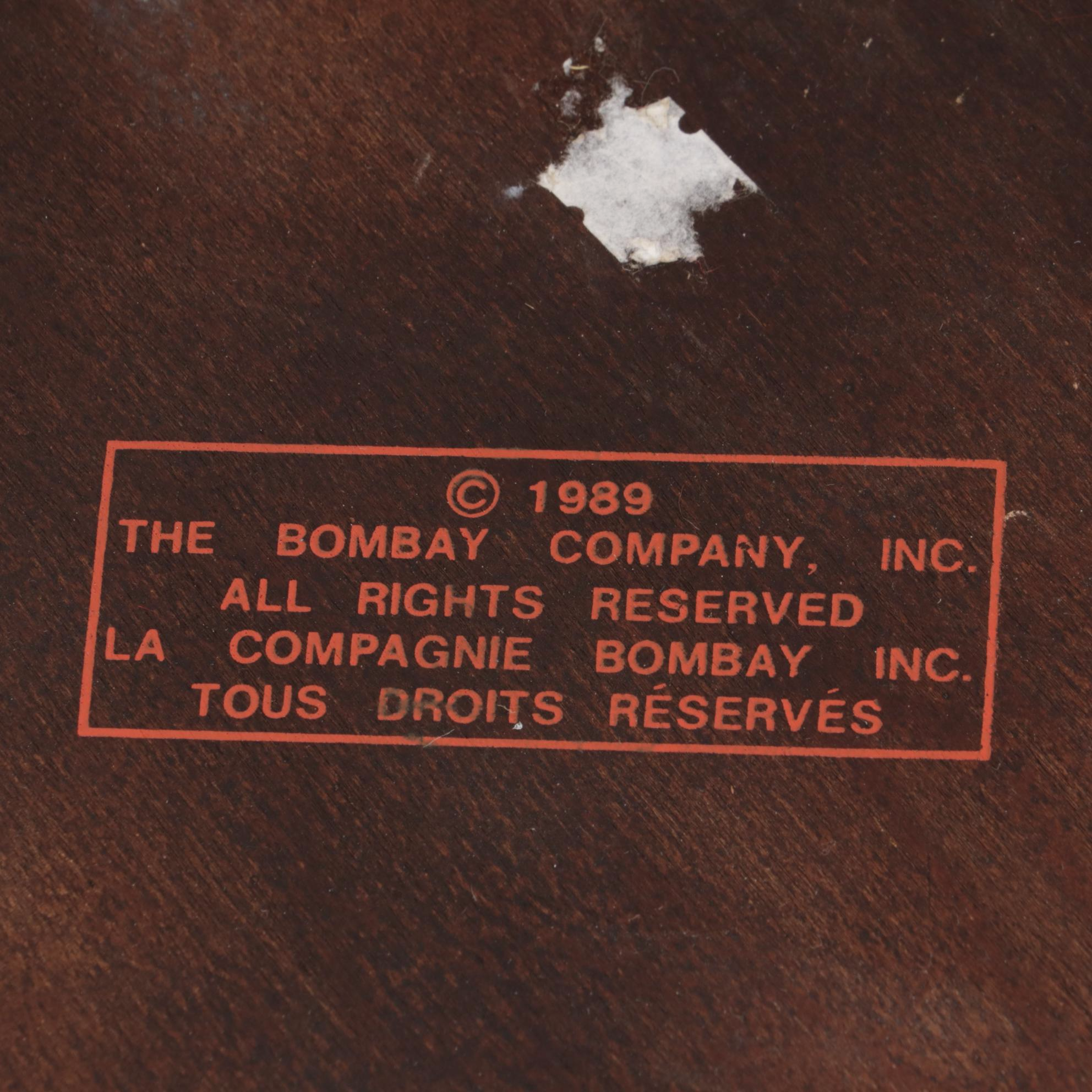 The Bombay Co. Empire Style Mahogany-Stained and Green Marble Top Plant Stand