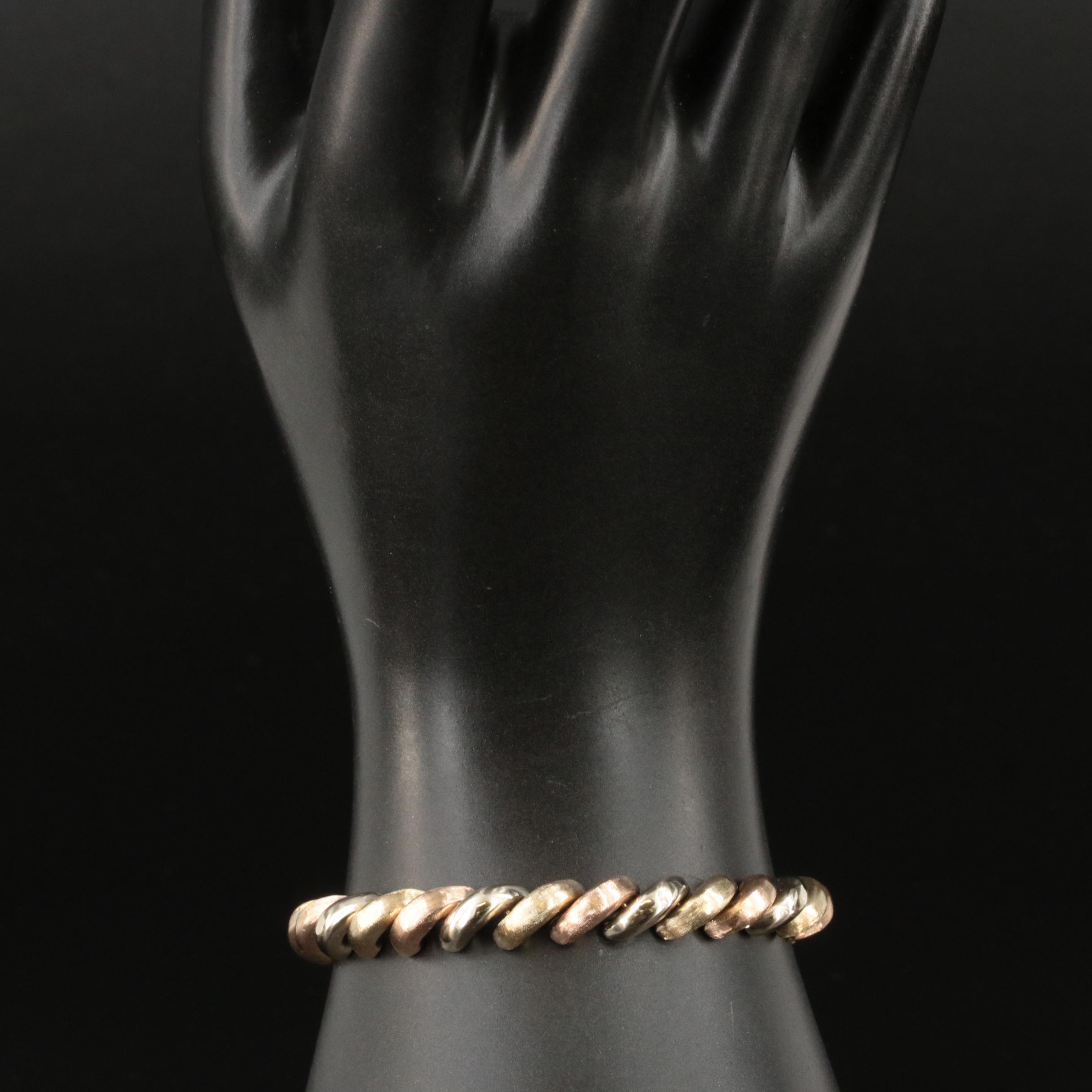 Italian 14K Tri-Color San Marco Bracelet