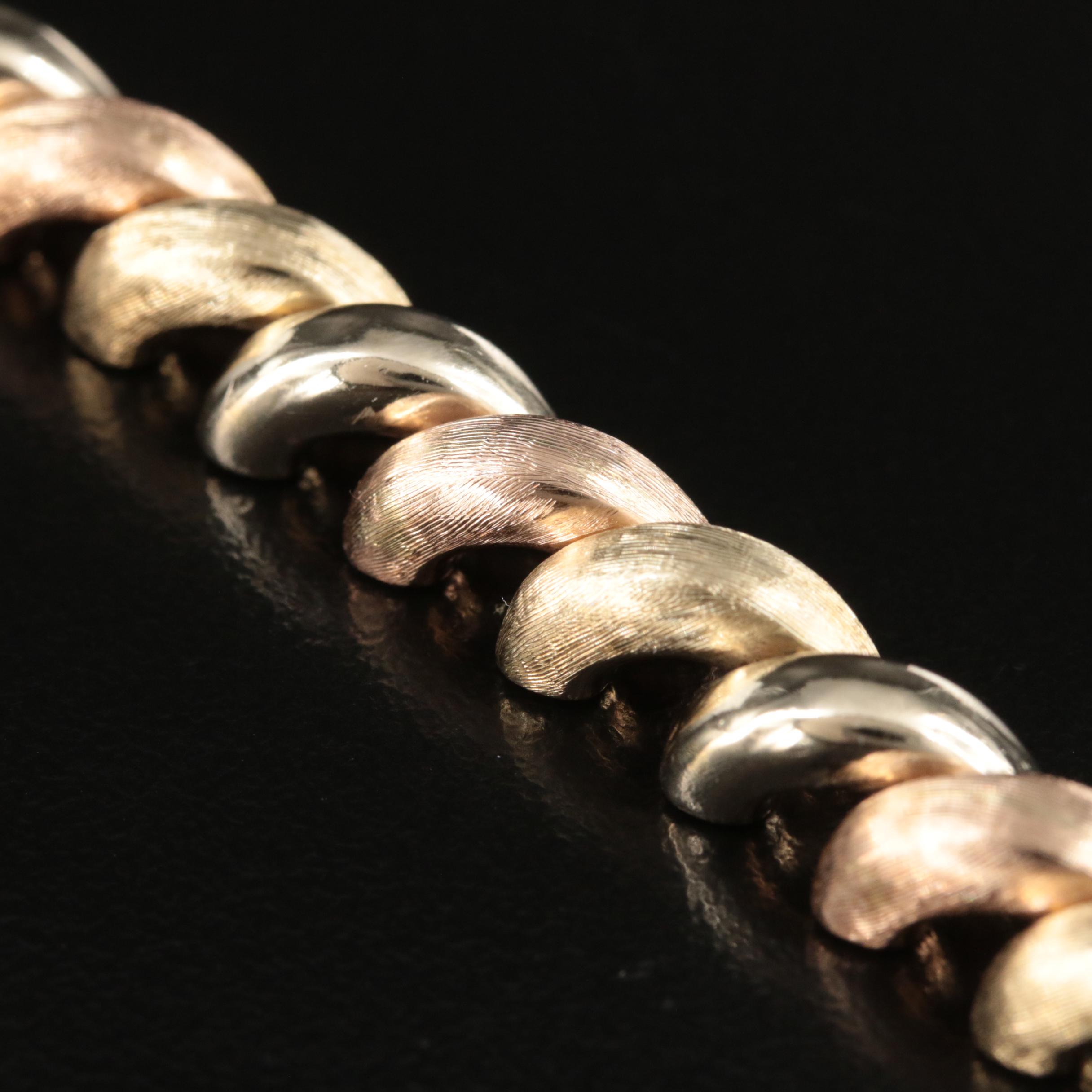 Italian 14K Tri-Color San Marco Bracelet