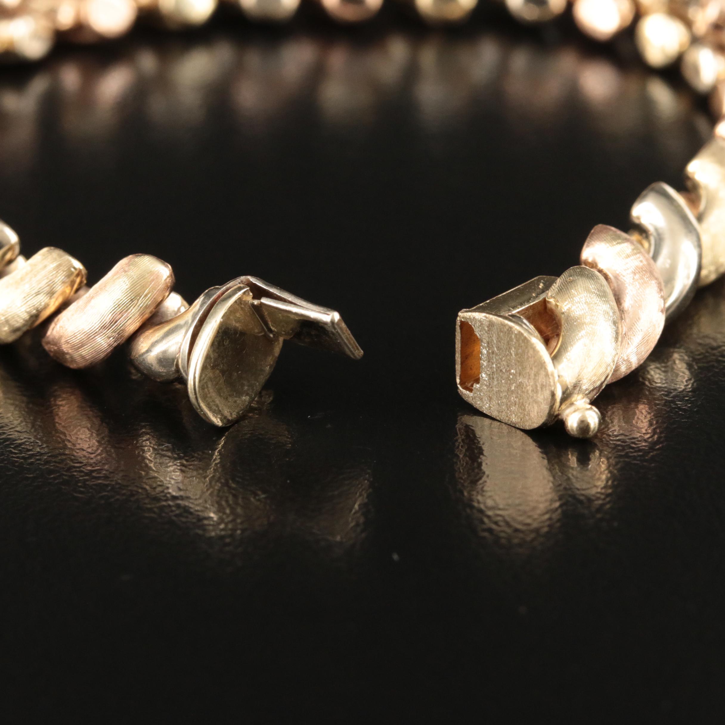 Italian 14K Tri-Color San Marco Bracelet
