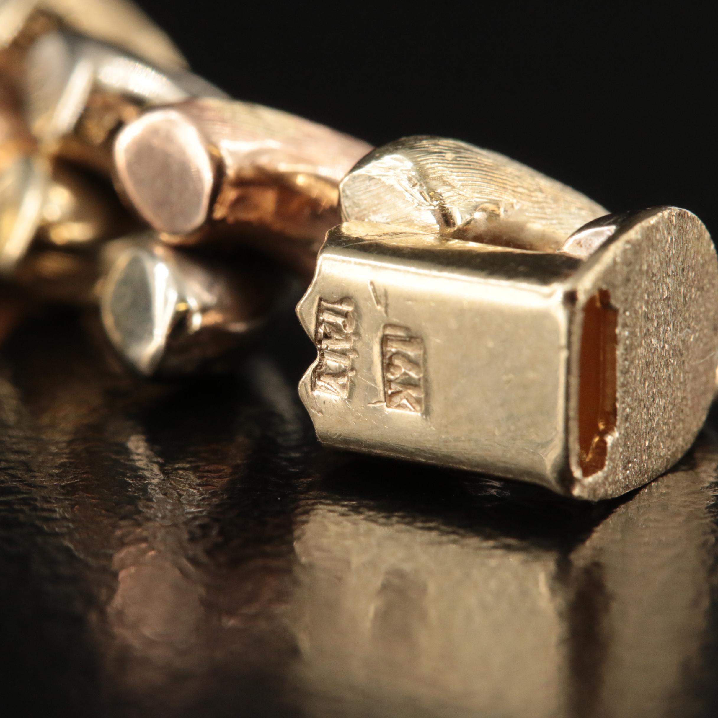 Italian 14K Tri-Color San Marco Bracelet