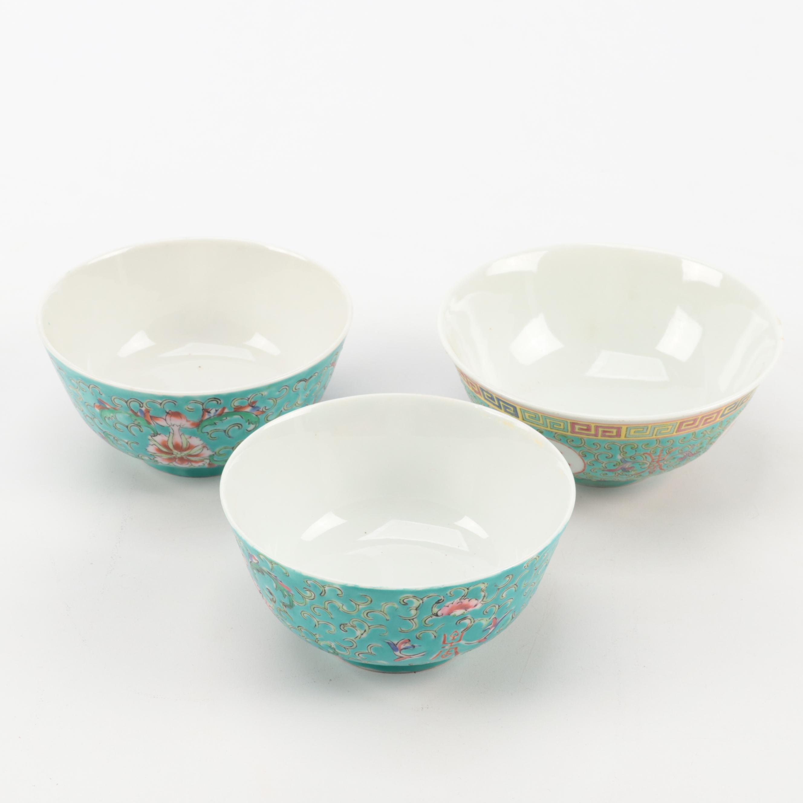 Chinese Teal Porcelain Dinnerware