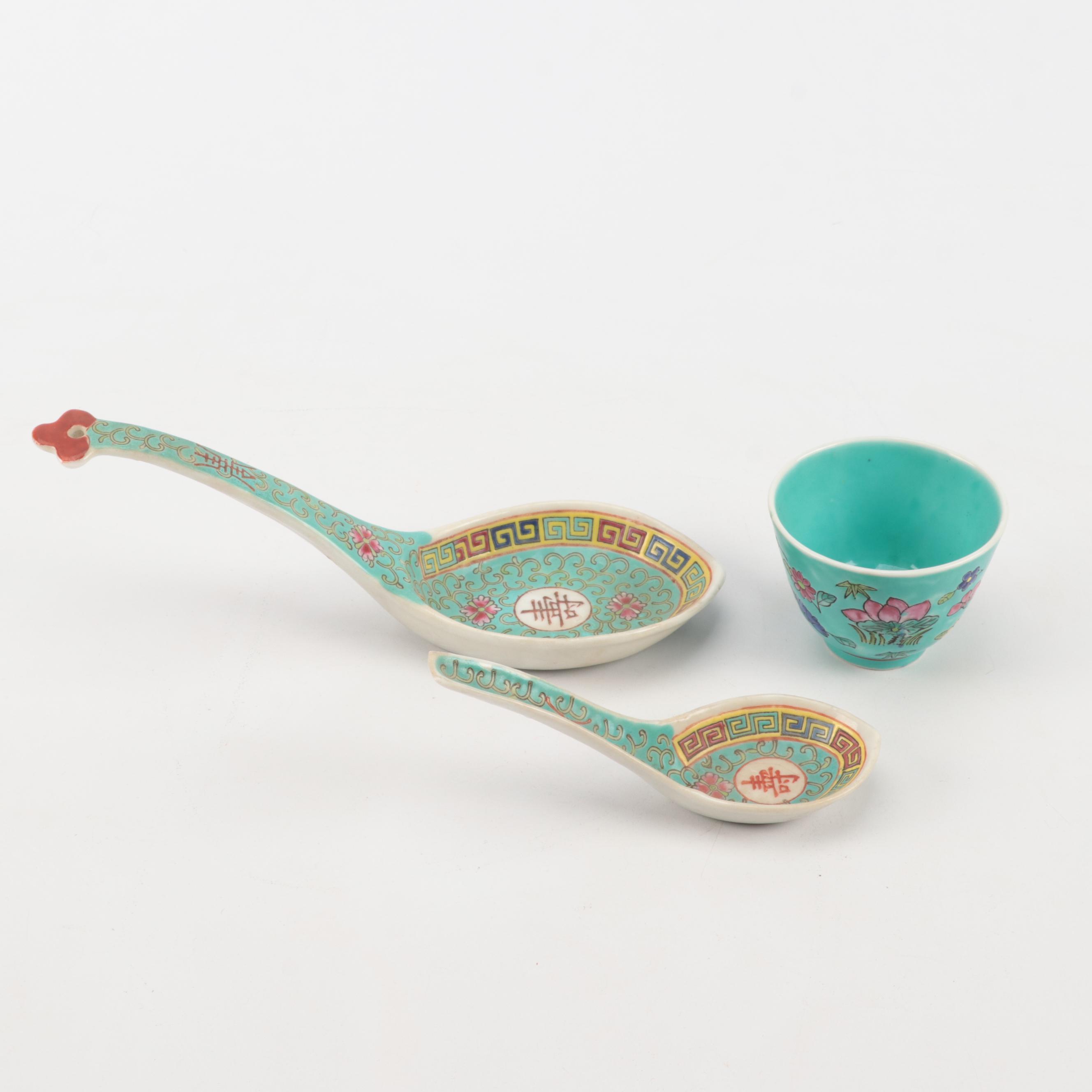 Chinese Teal Porcelain Dinnerware