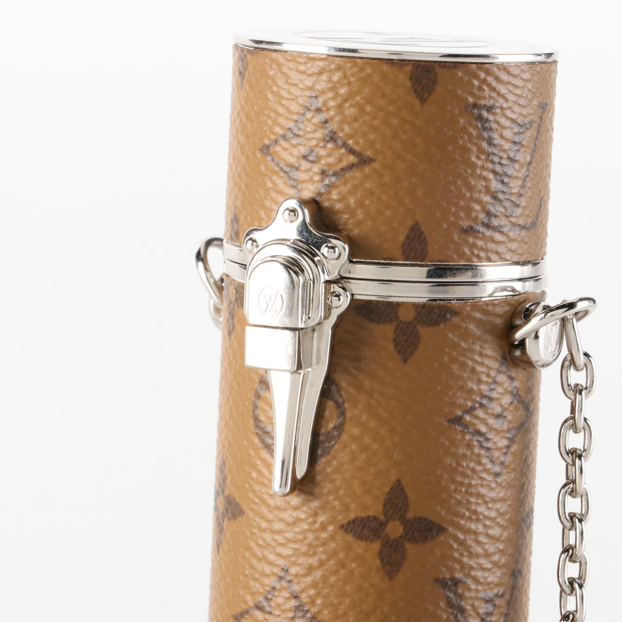 Louis Vuitton Lipstick Case on Chain in Reverse Monogram Canvas