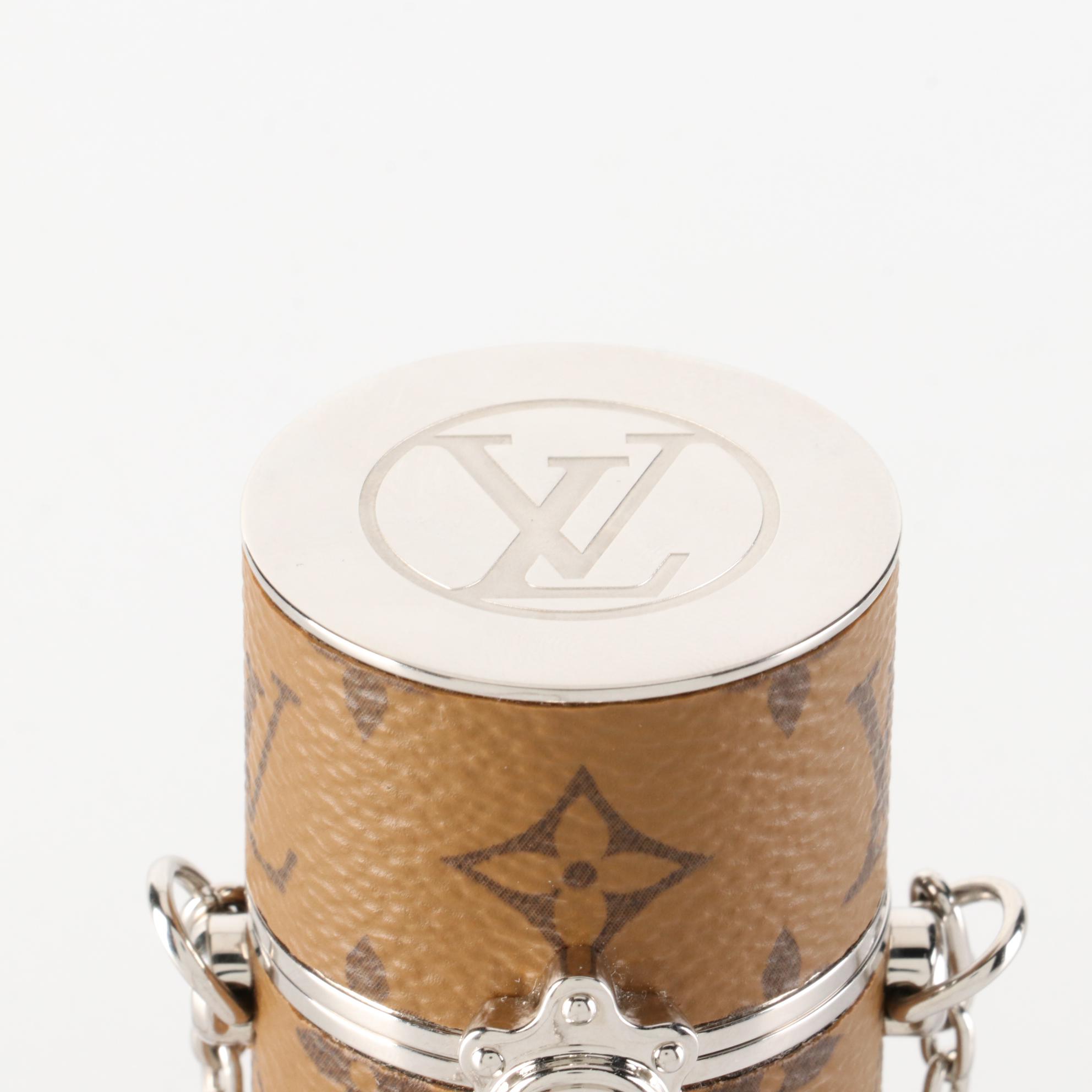 Louis Vuitton Lipstick Case on Chain in Reverse Monogram Canvas