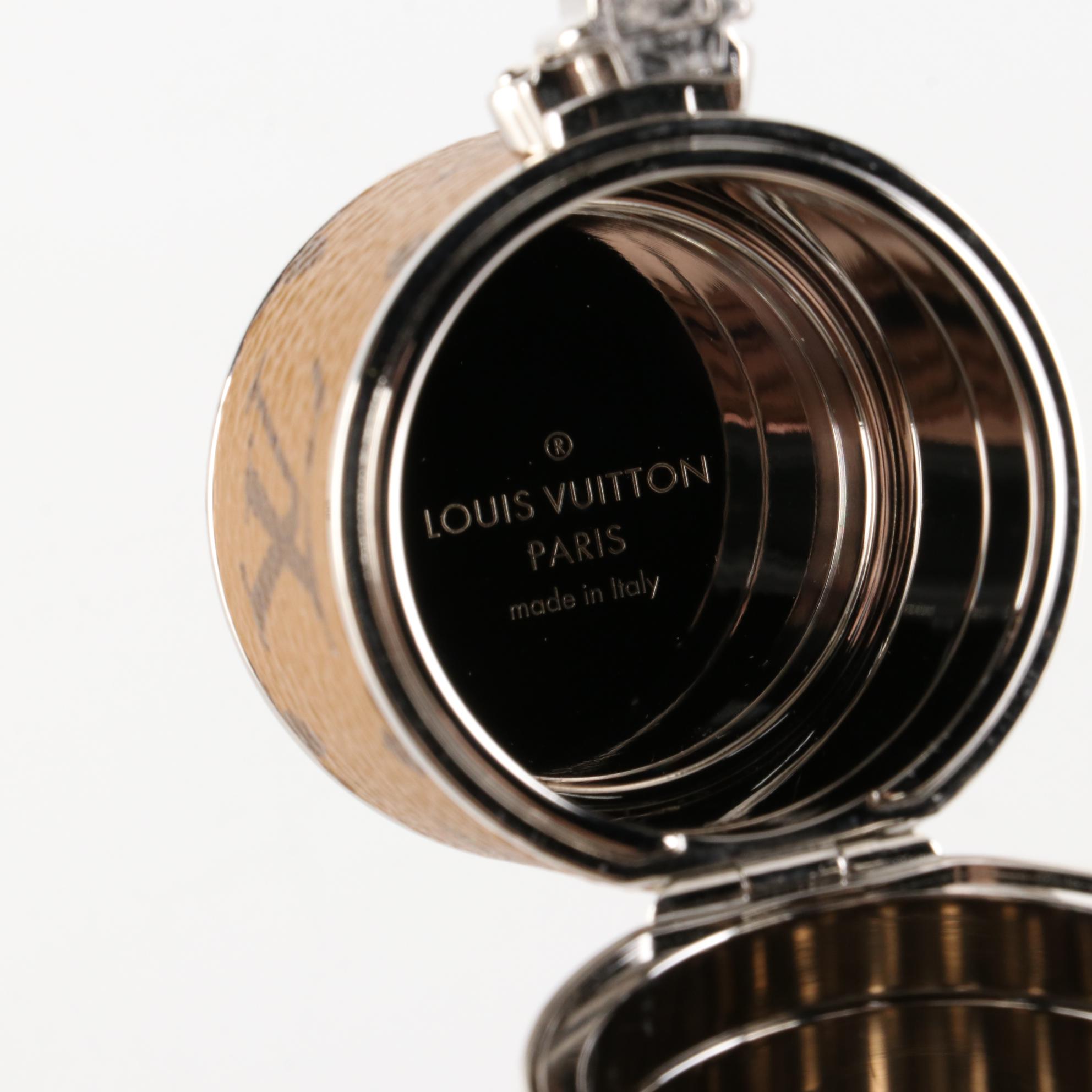 Louis Vuitton Lipstick Case on Chain in Reverse Monogram Canvas