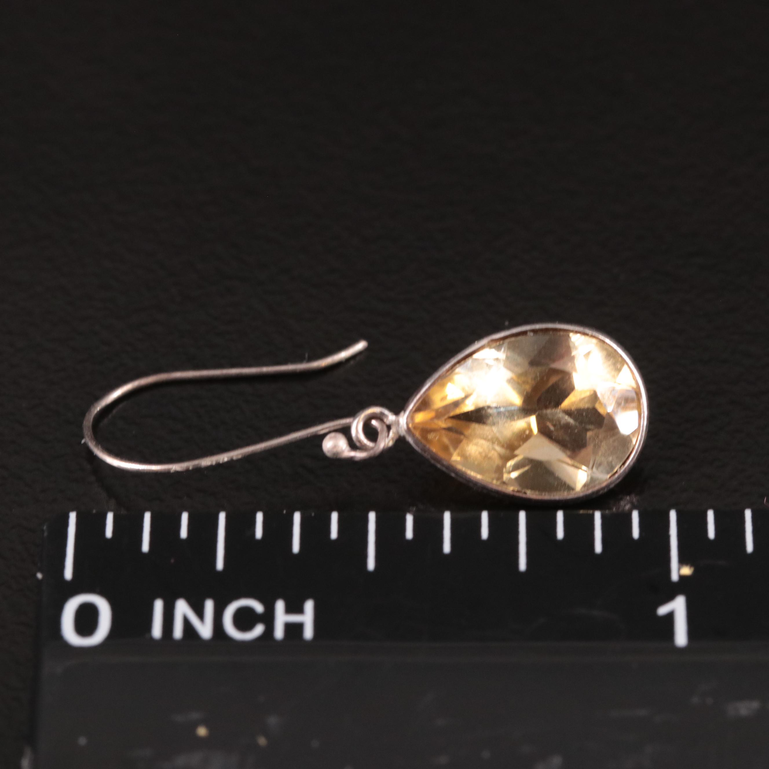 14K Citrine Drop Earrings