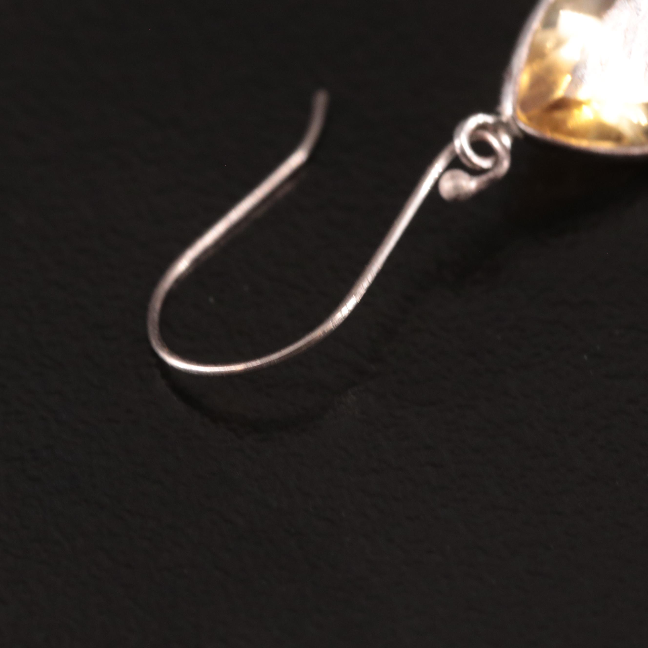 14K Citrine Drop Earrings