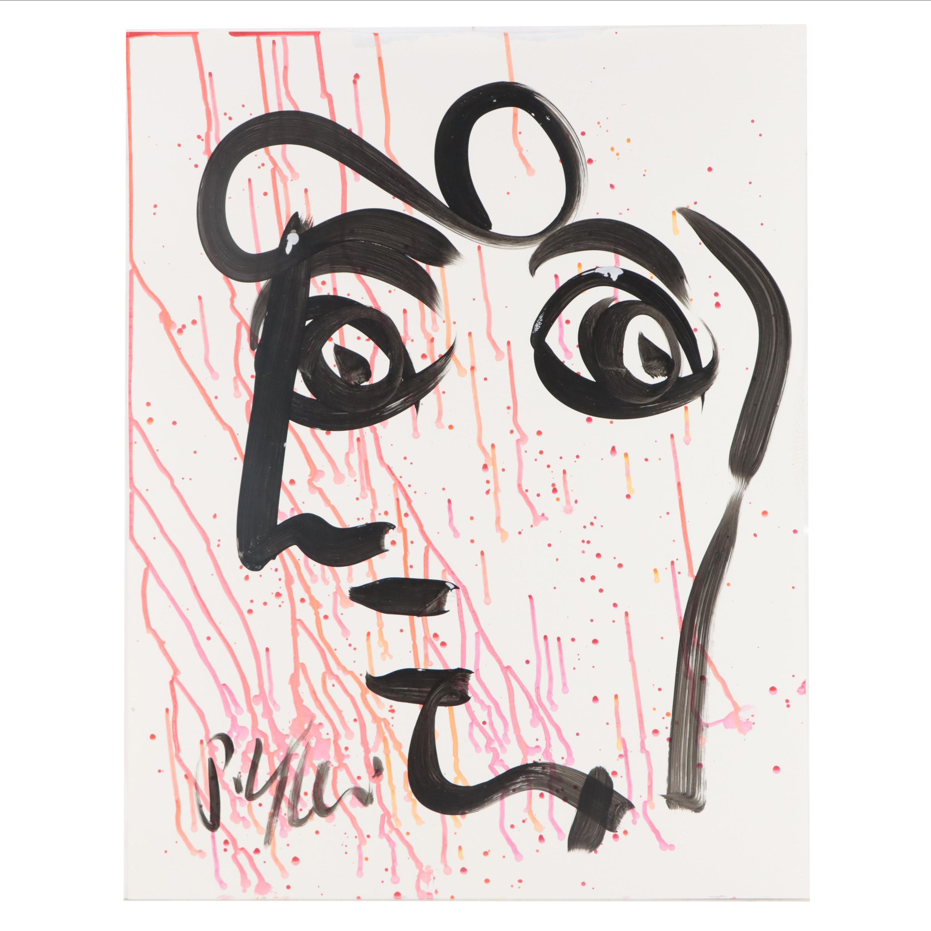 Peter Keil Abstract Portrait Acrylic Painting