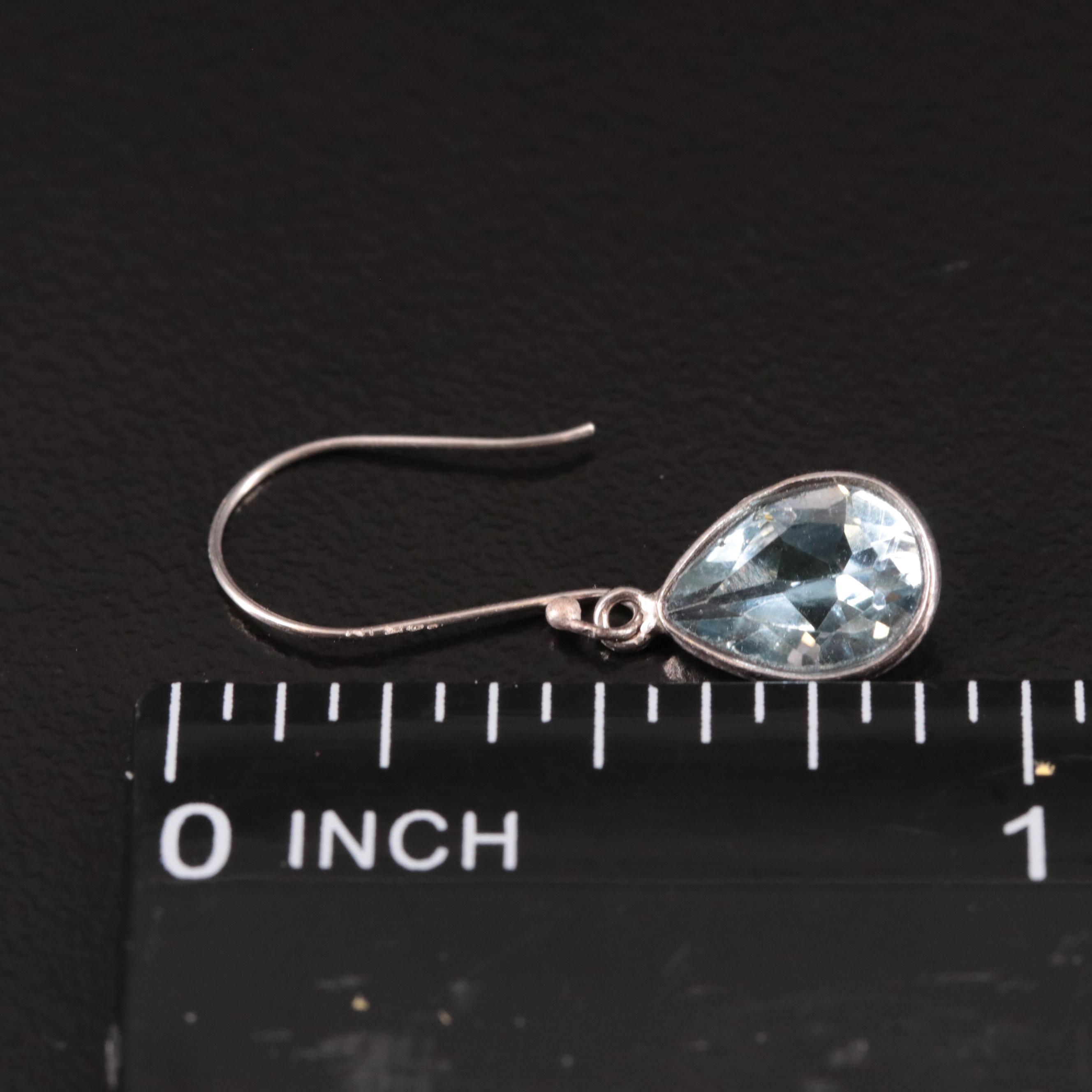 14K Blue Topaz Drop Earrings