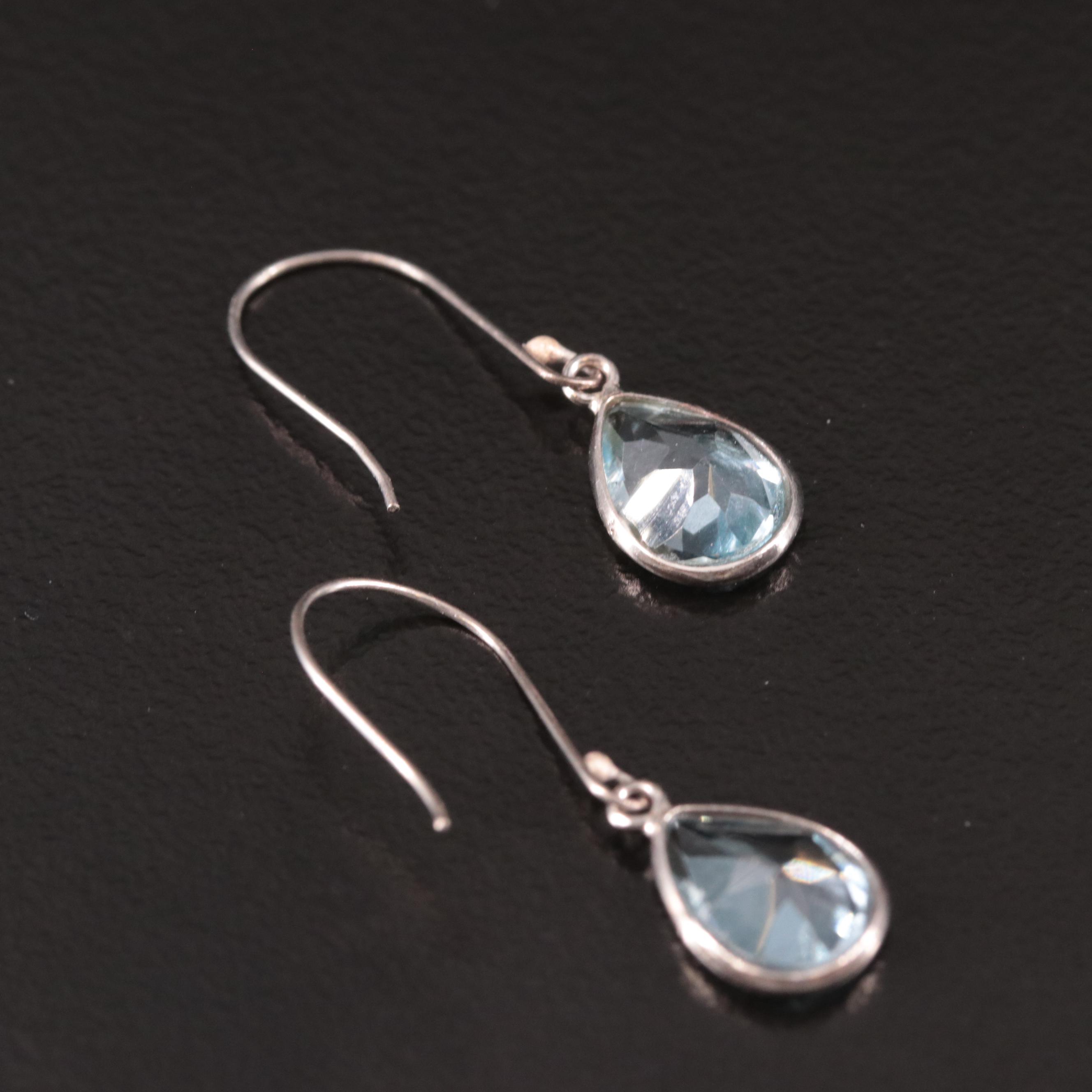14K Blue Topaz Drop Earrings