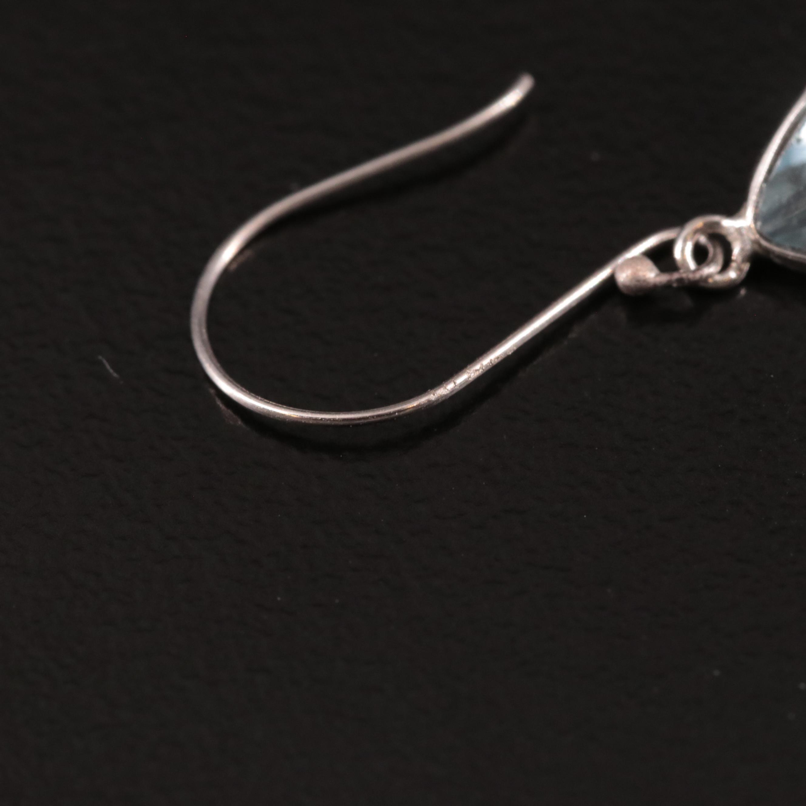 14K Blue Topaz Drop Earrings