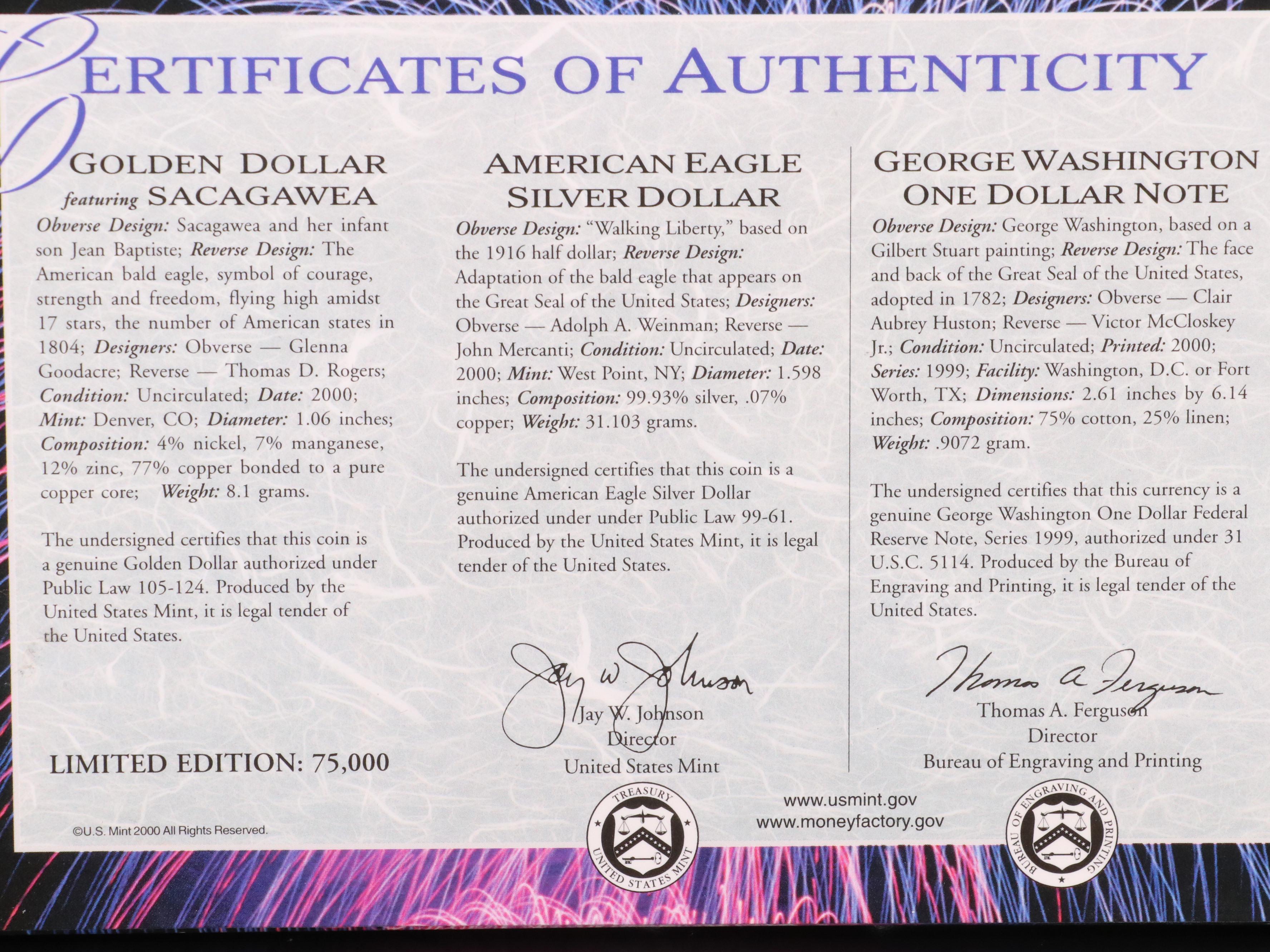 U.S. Mint "The U.S. Millennium Coinage and Currency Set"