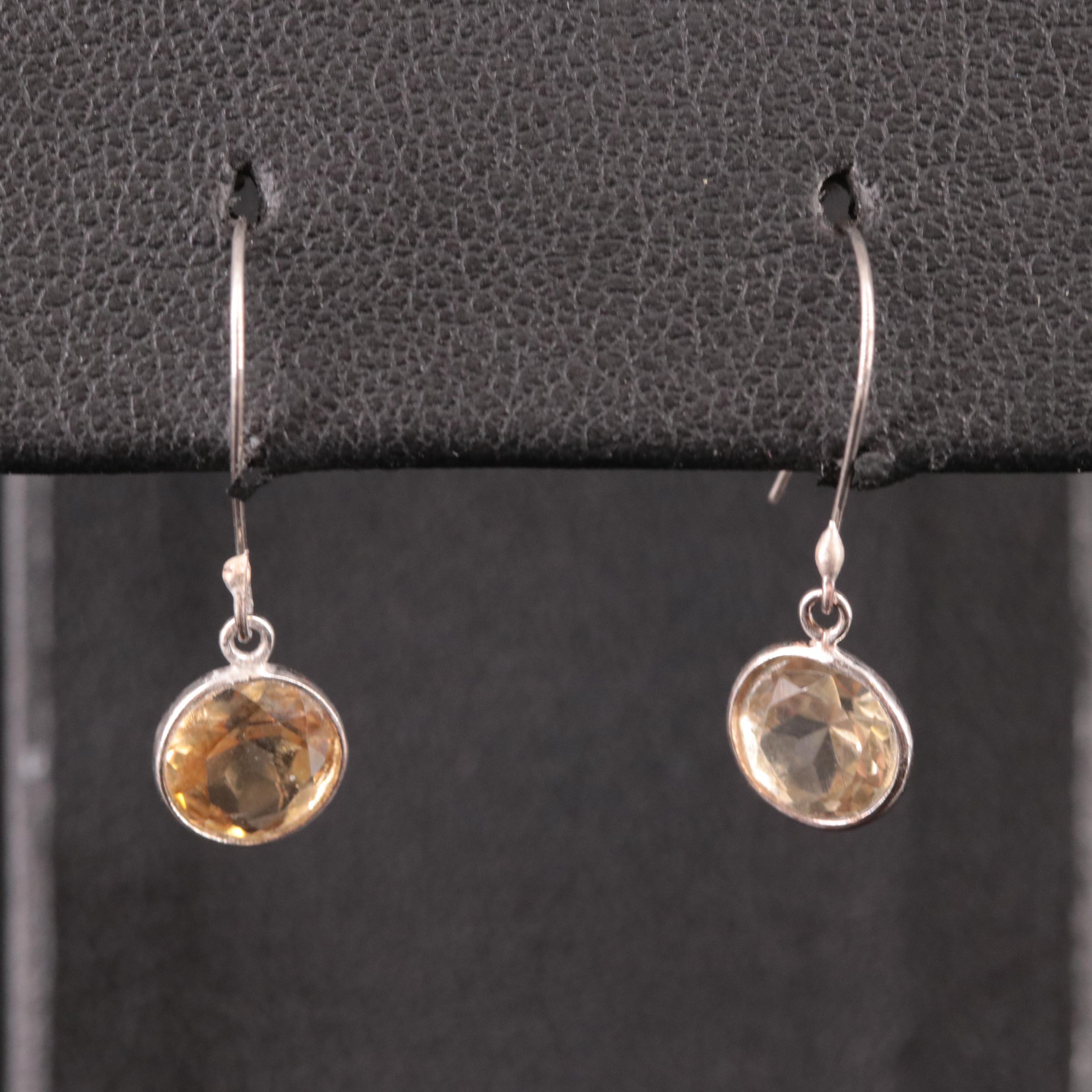 14K Citrine Drop Earrings
