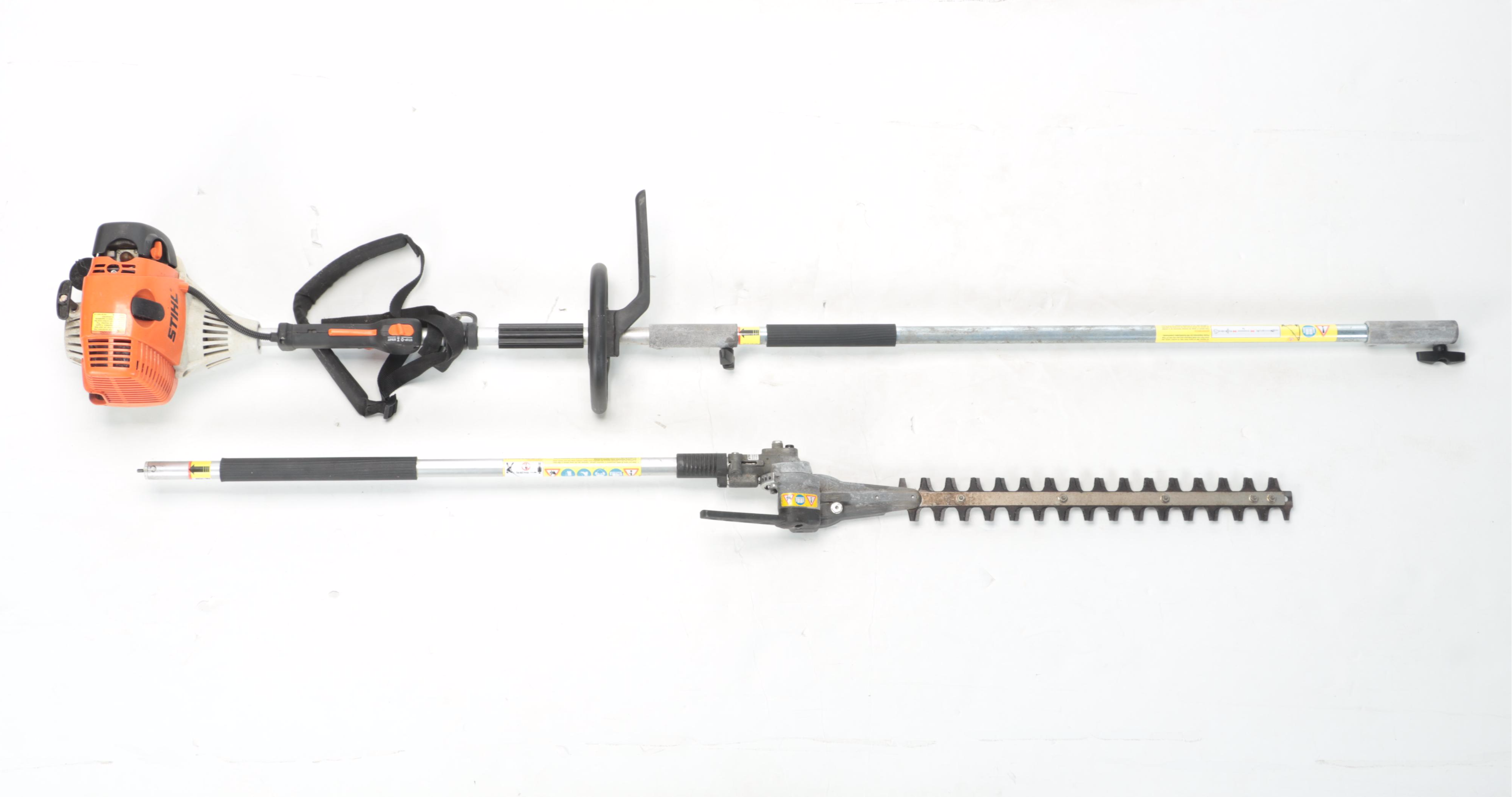 Stihl Model FS 56 C & KM 90 R Trimmers with Hedge Trimmer Attachment