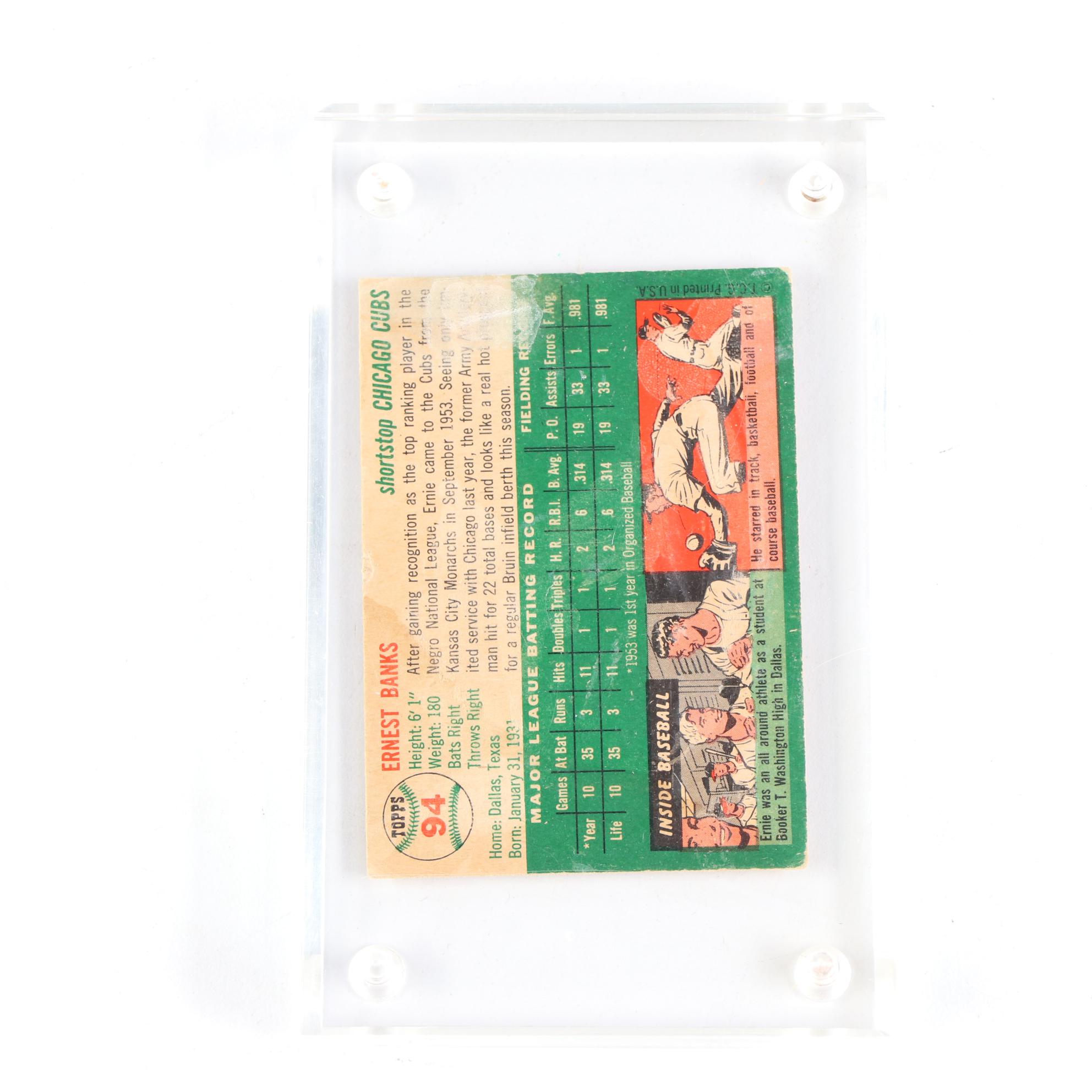 1954 Topps Ernie Banks #94 Chicago Cubs Rookie Baseball Card