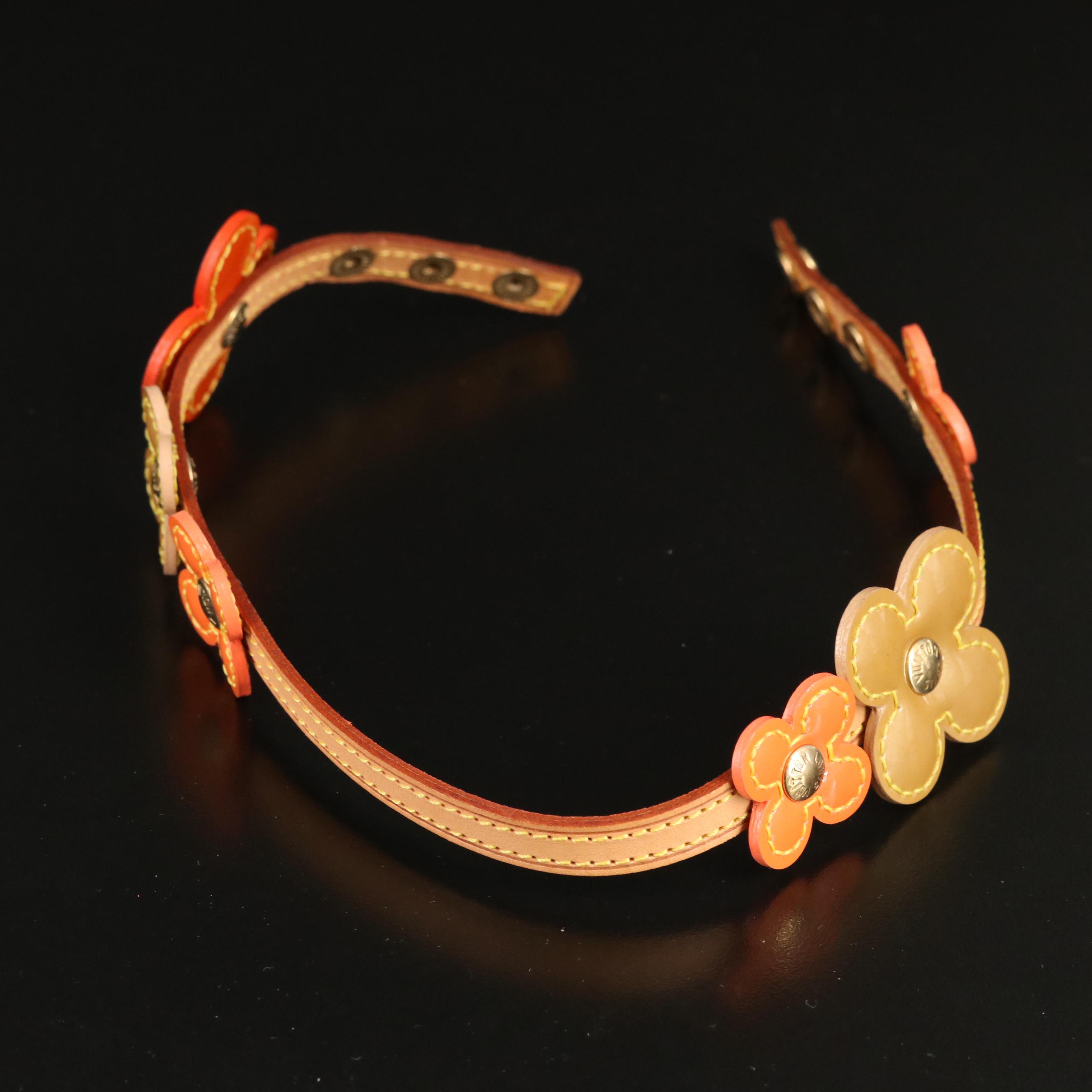 Louis Vuitton Floral Double Wrap Bracelet in Vernis and Leather