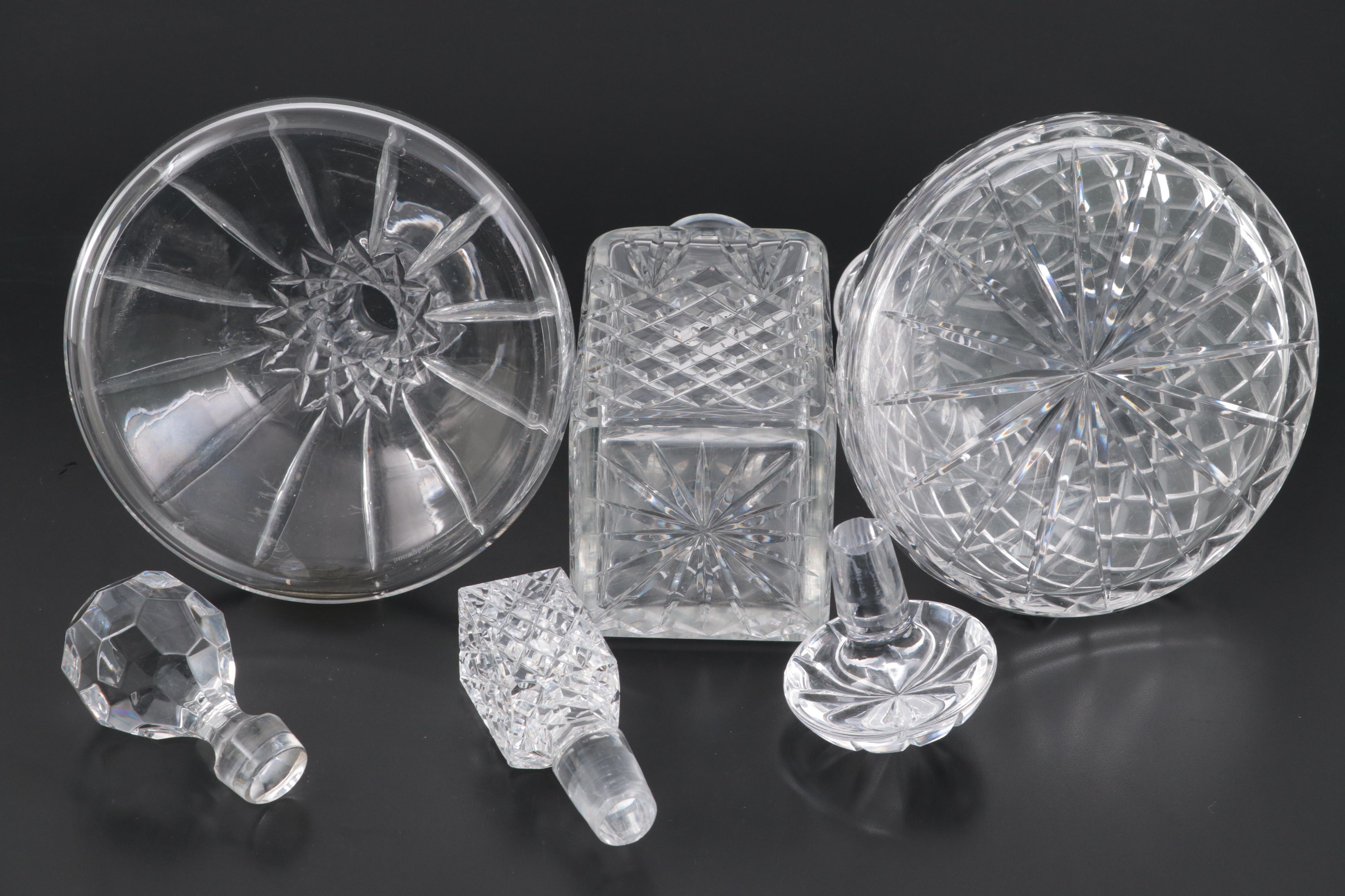 Crystal Decanters with Pewter Liquor Tags