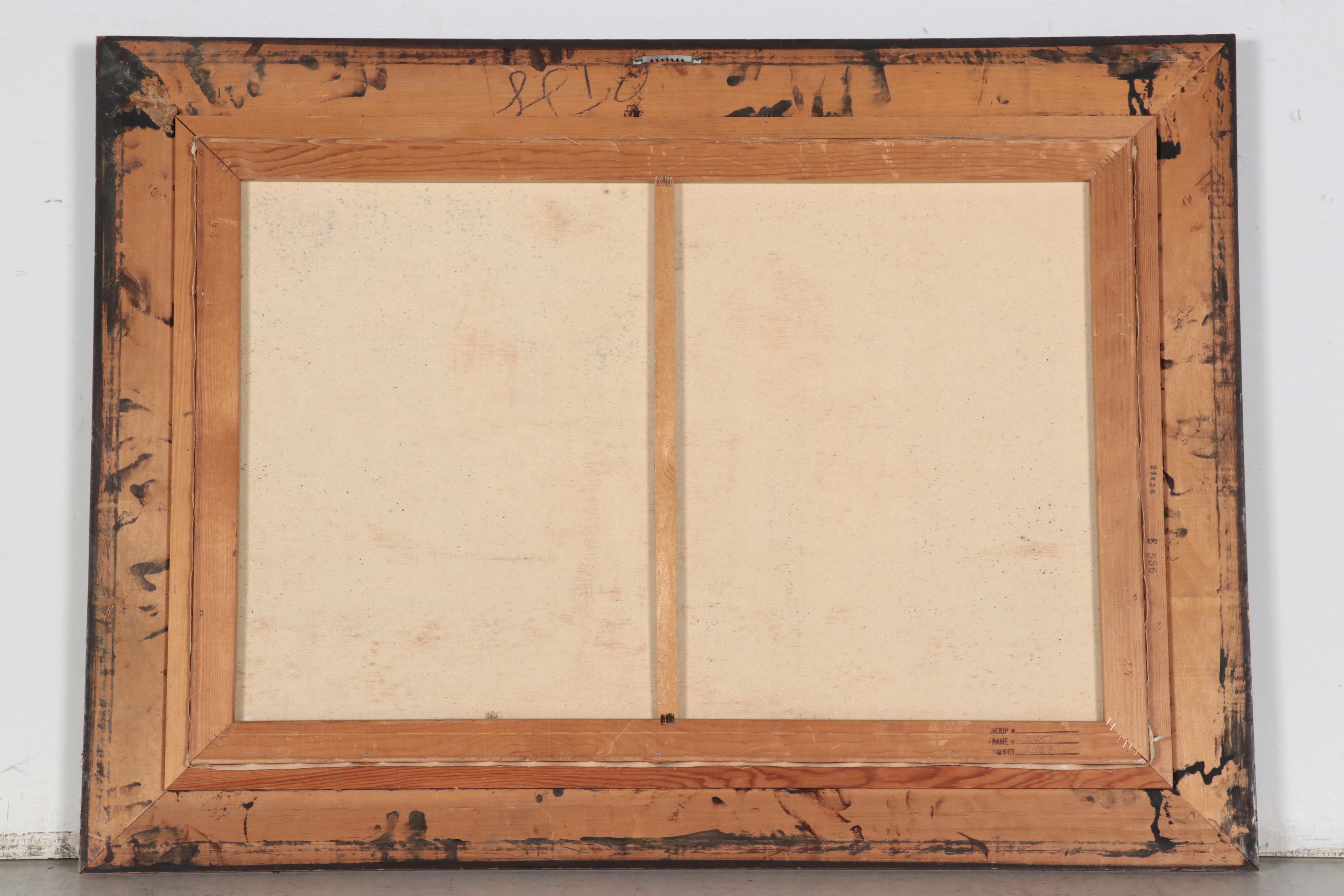 Flower Market Oil Painting, Mid to Late 20th Century