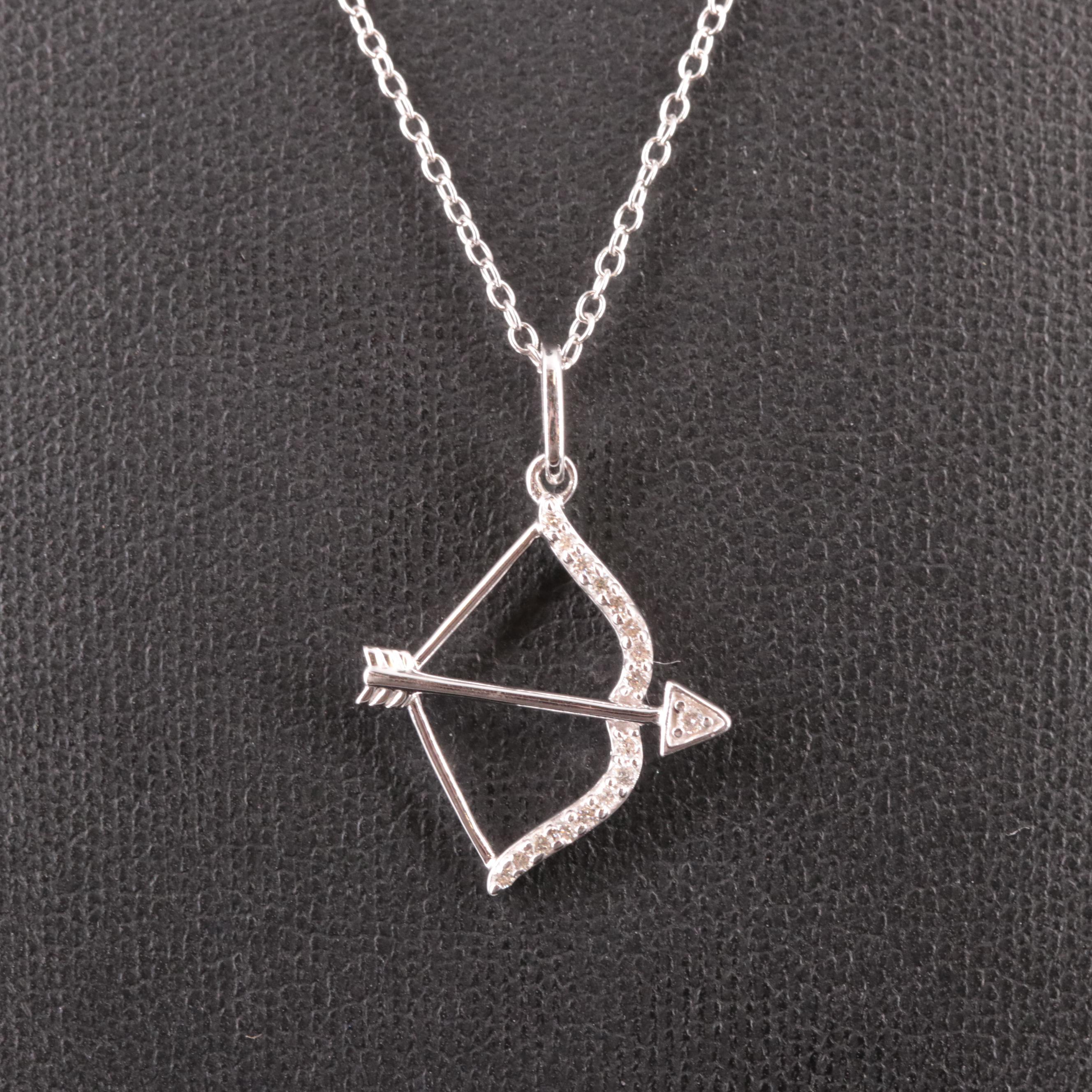 Sterling Diamond Arrow Pendant Necklace