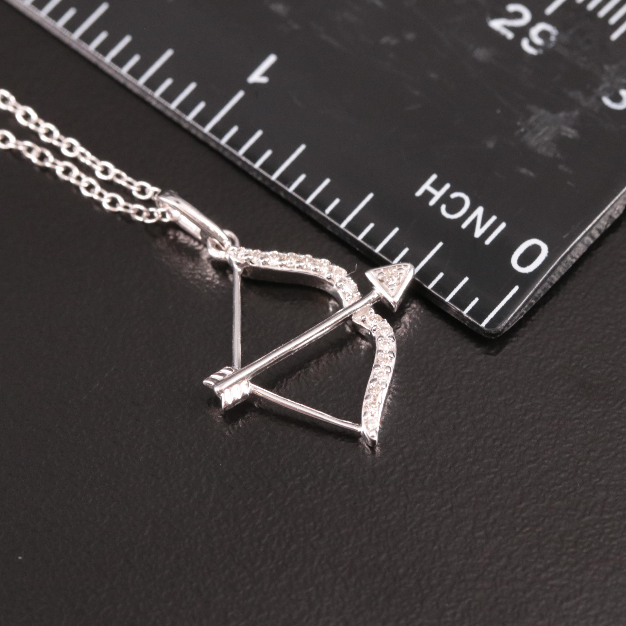 Sterling Diamond Arrow Pendant Necklace