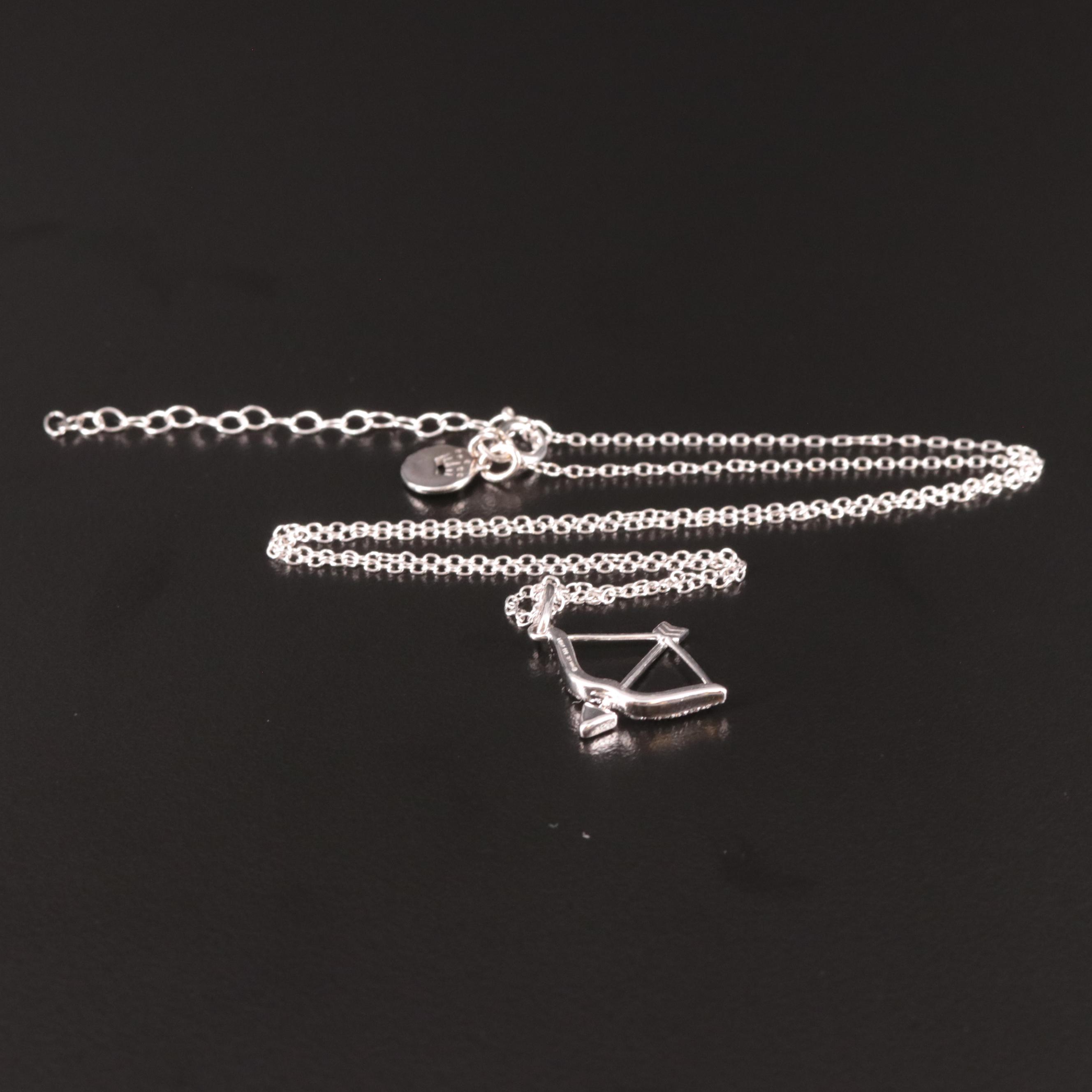 Sterling Diamond Arrow Pendant Necklace